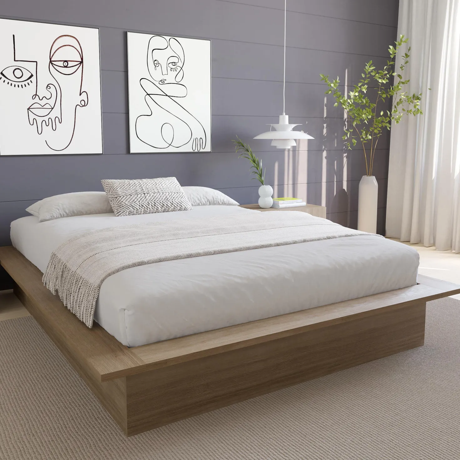 Grand lit plateforme (60") - Nexera