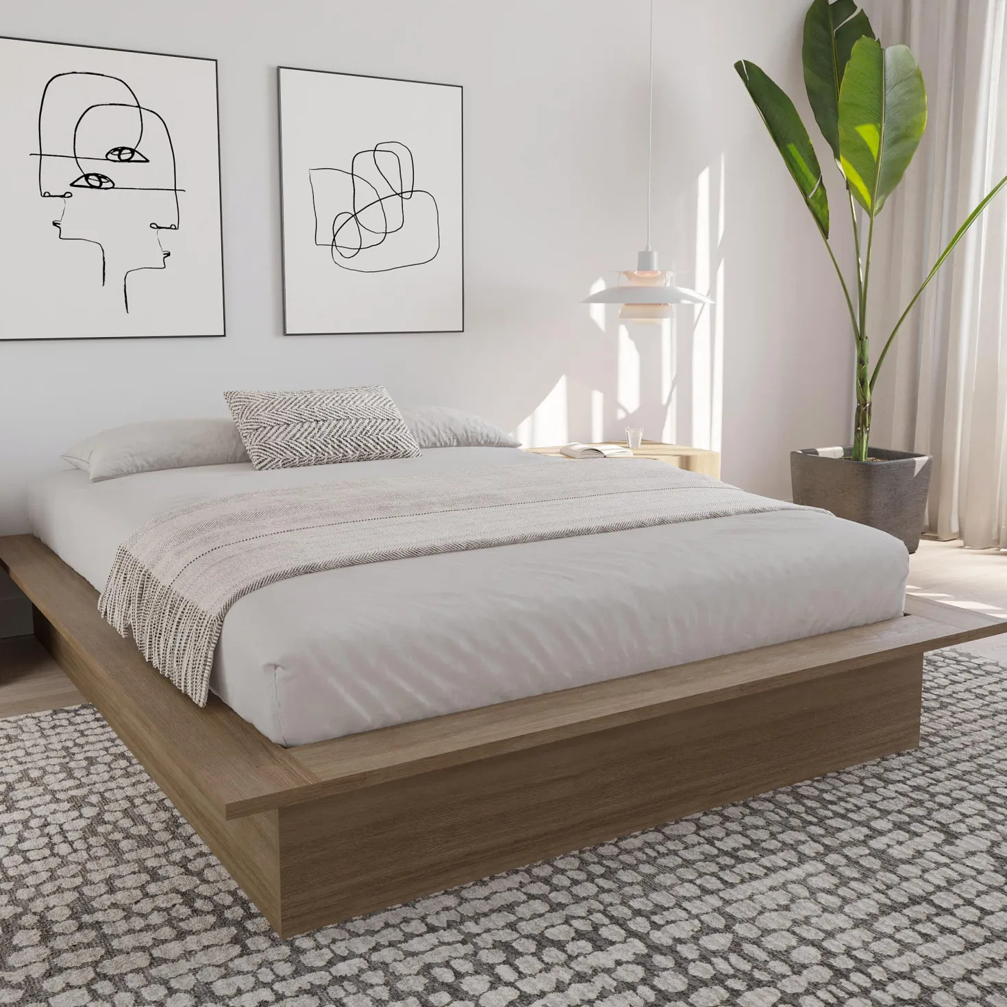 Grand lit plateforme (60") - Nexera