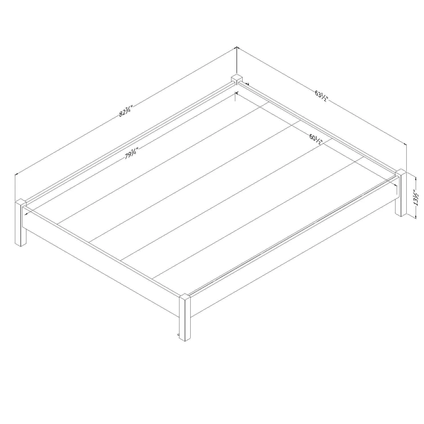 Grand lit plateforme (60") - South Shore