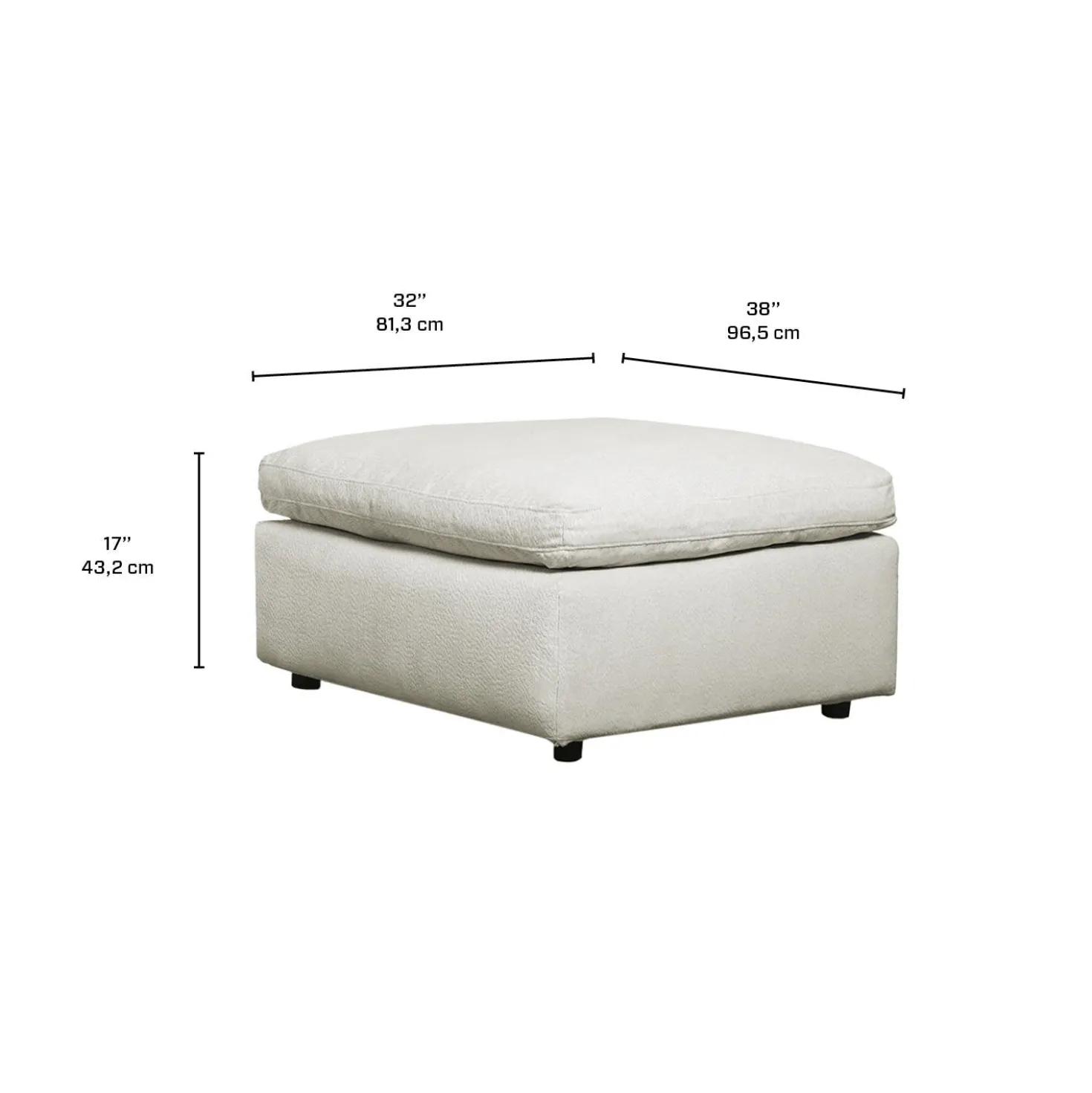 Grand ottoman rectangulaire - beige