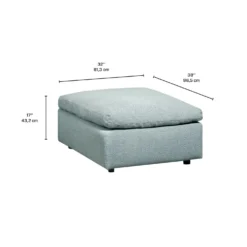 Grand ottoman rectangulaire - gris