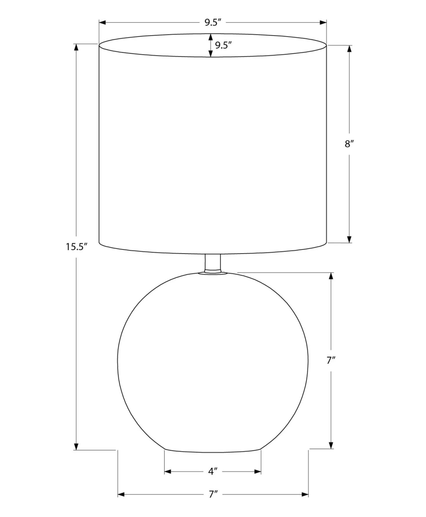 Lampe de table 16"H en béton