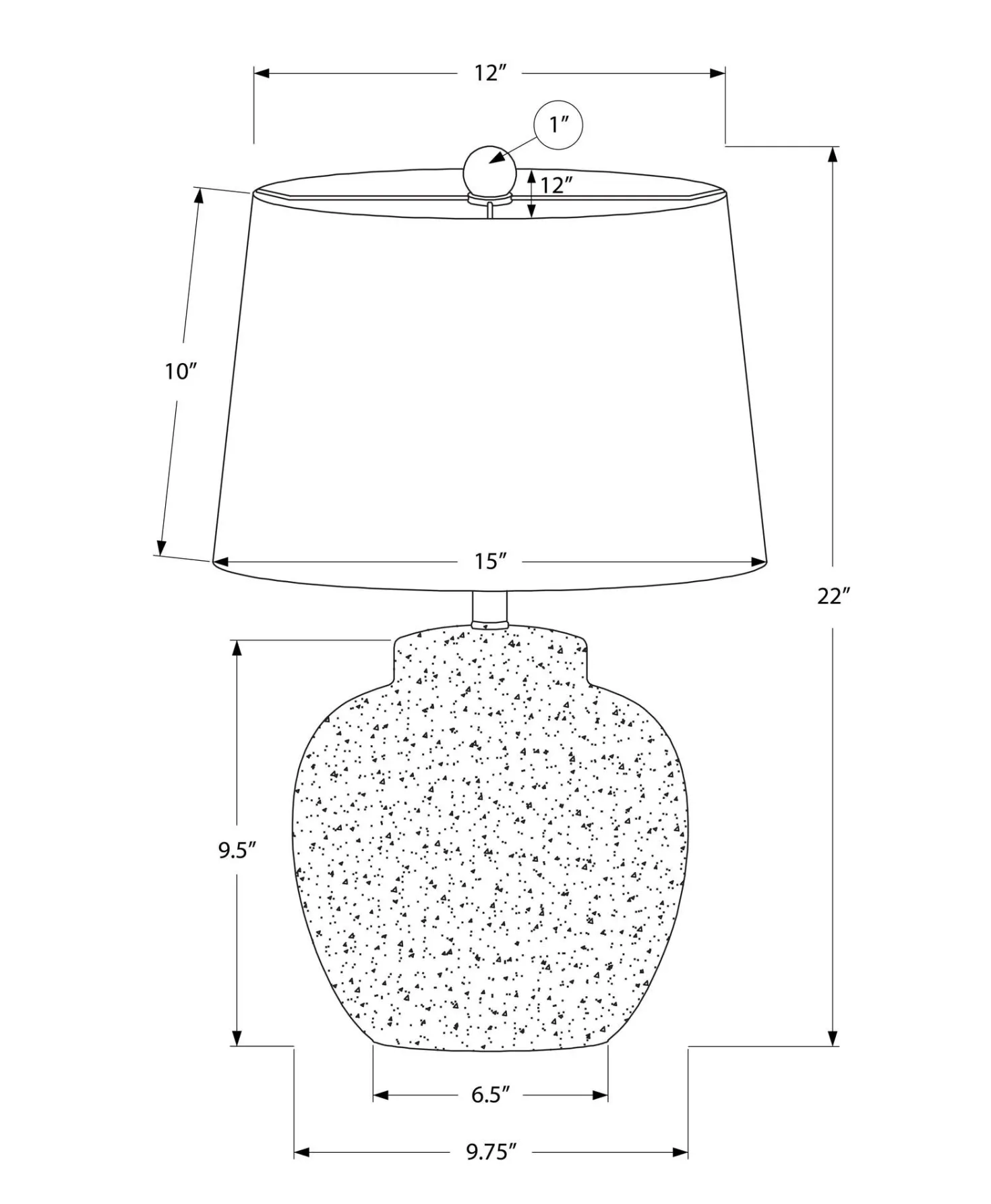 Lampe de table 22"H en béton