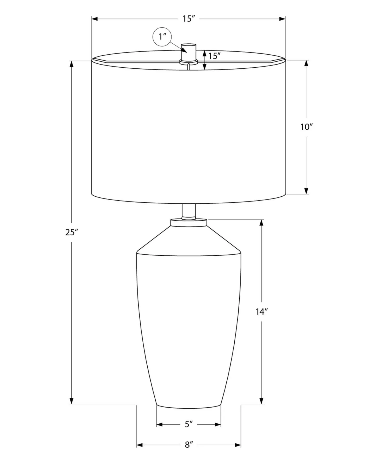 Lampe de table 25"H en béton
