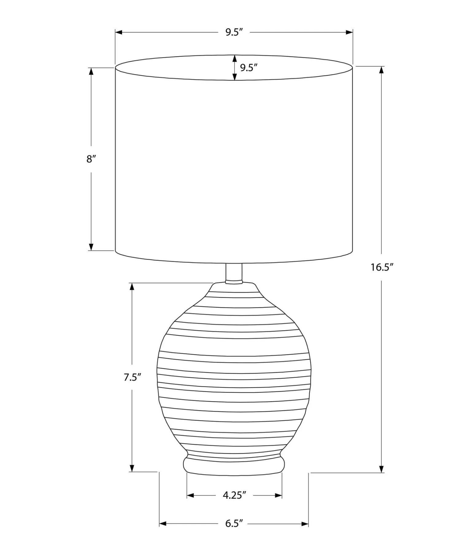 Lampe de table 17"H en céramique