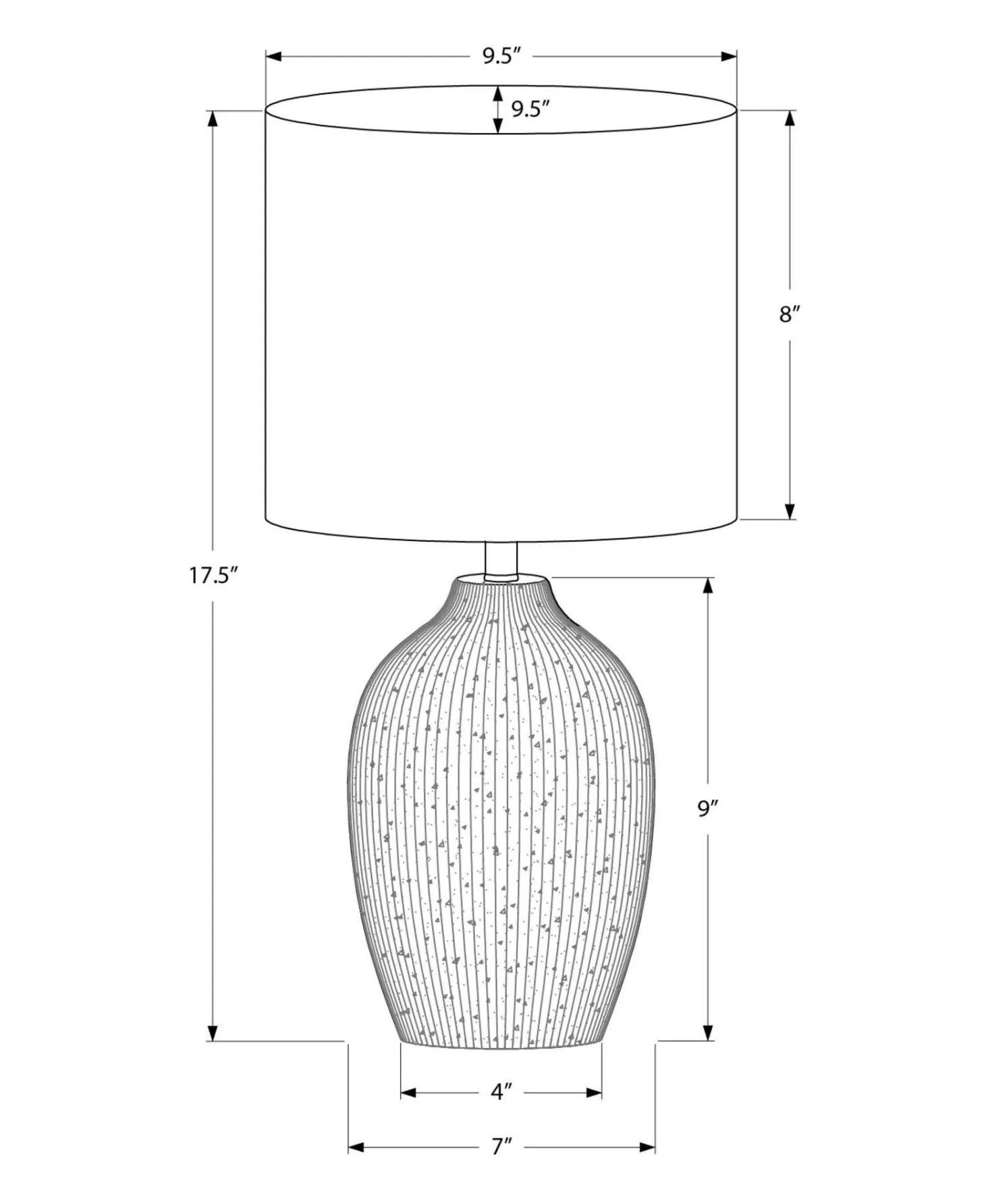 Lampe de table 18"H en céramique