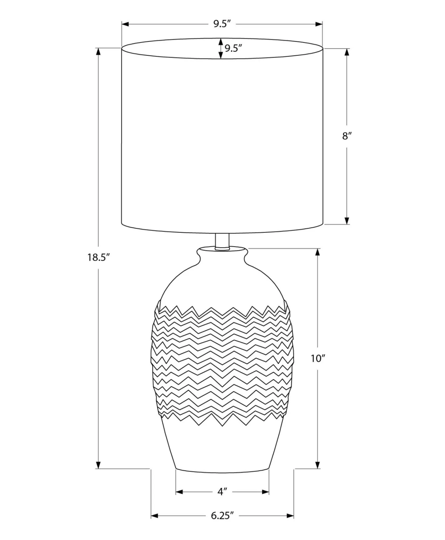 Lampe de table 19"H en céramique
