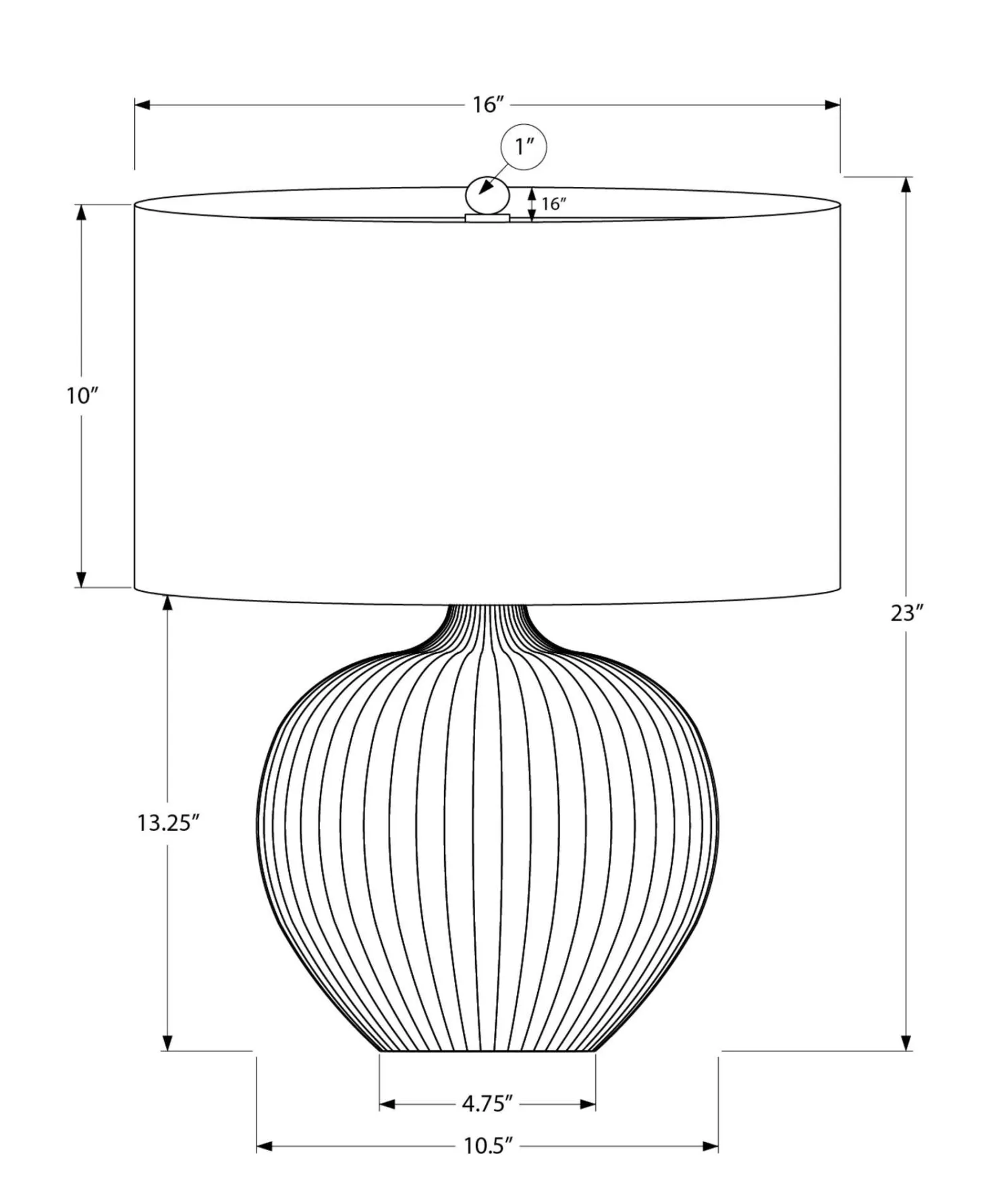 Lampe de table 23"H en céramique