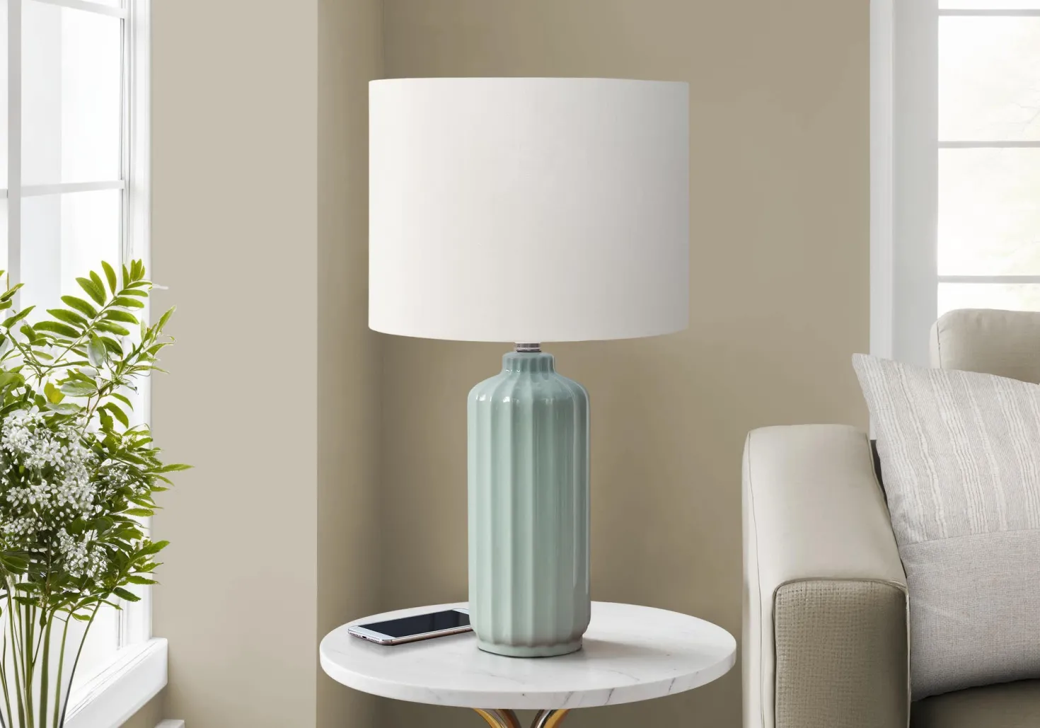 Lampe de table 23"H en céramique
