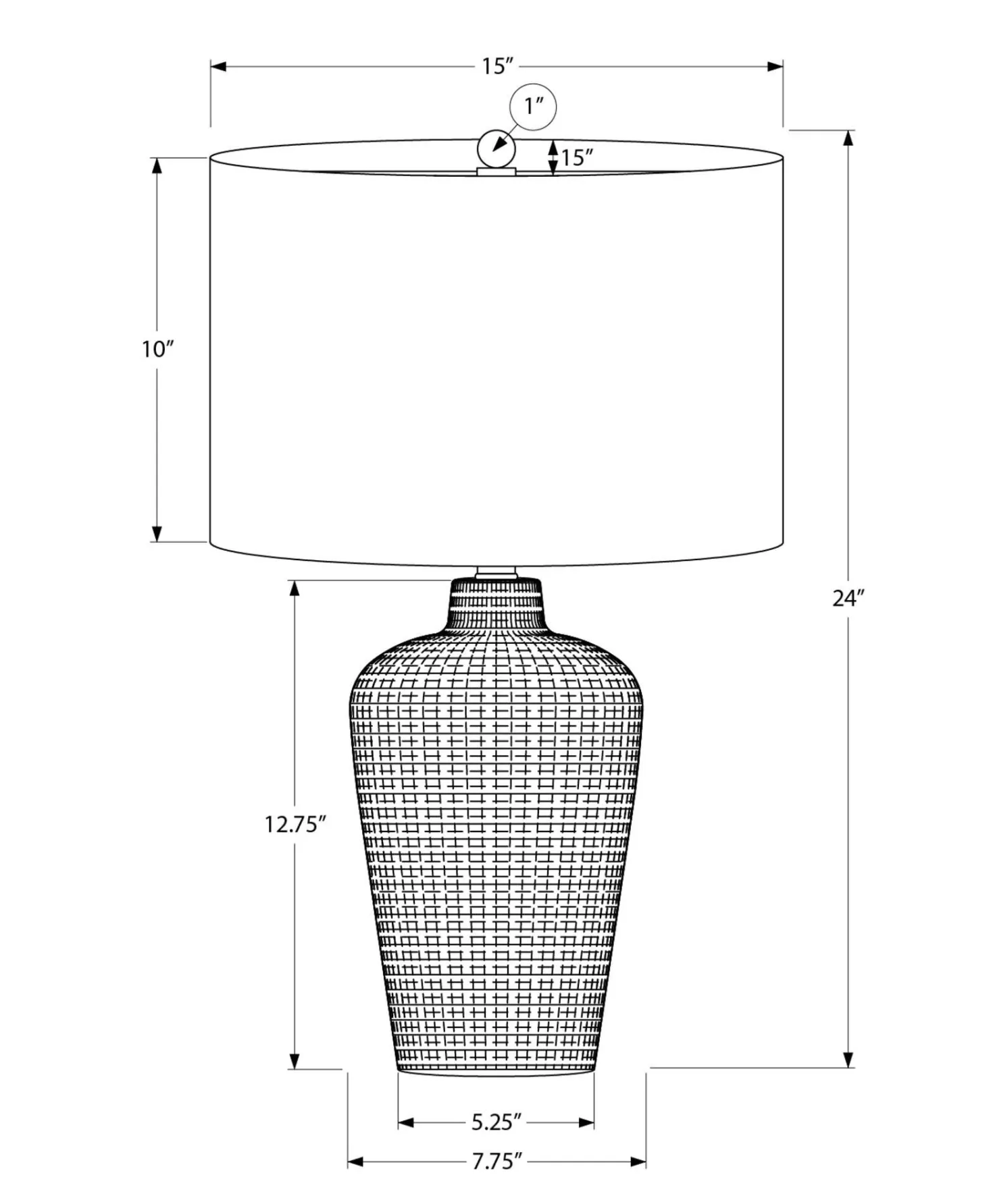 Lampe de table 24"H en céramique