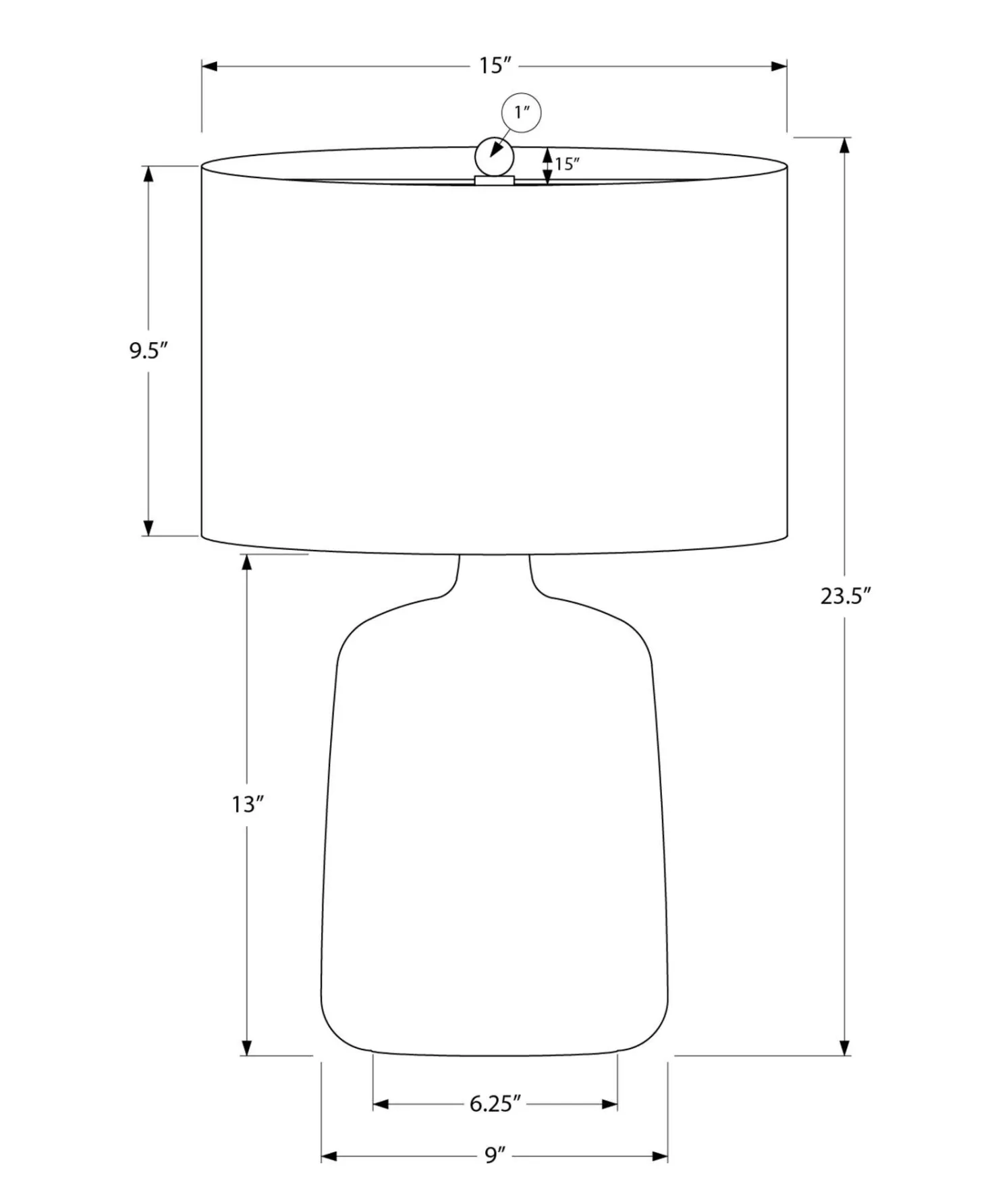 Lampe de table 24"H en céramique
