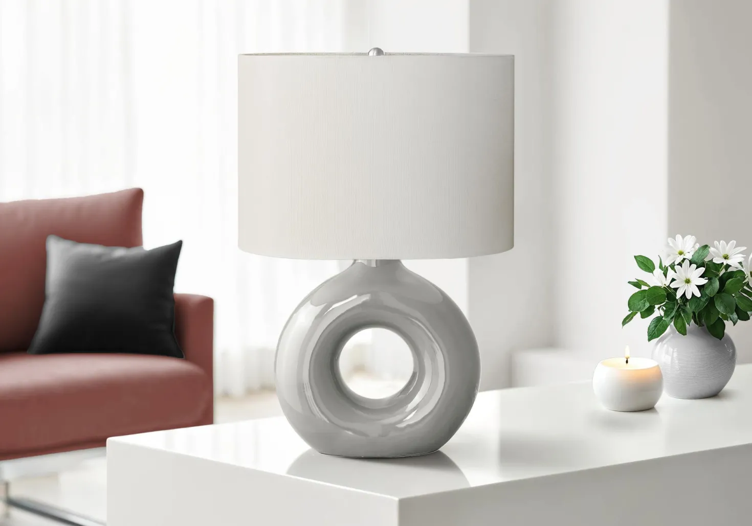 Lampe de table 24"H en céramique