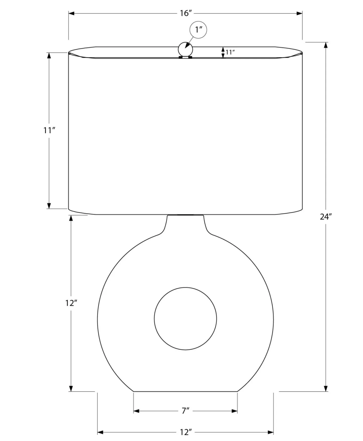 Lampe de table 24"H en céramique