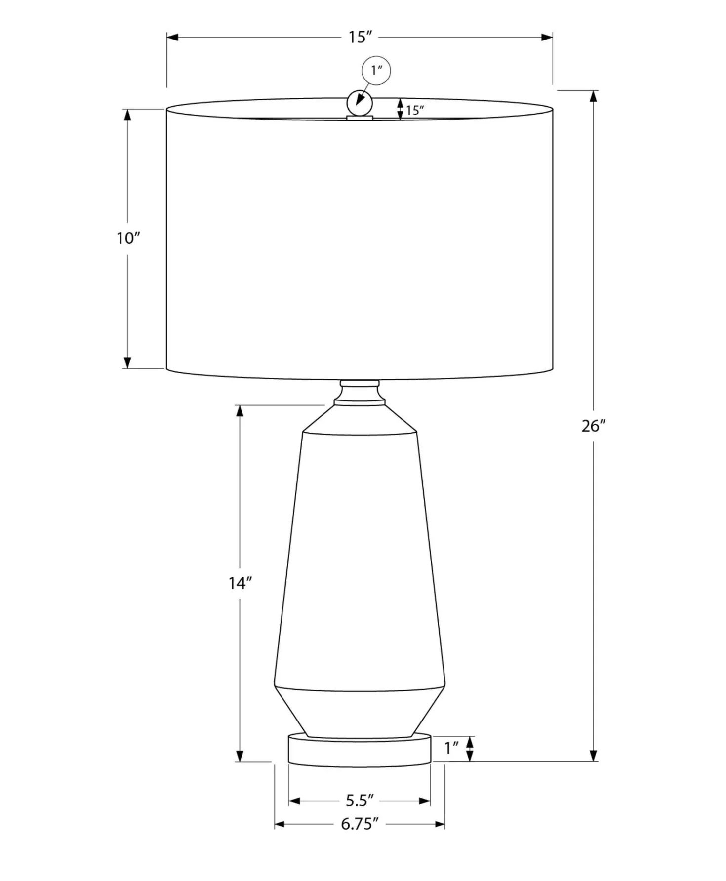 Lampe de table 26"H en céramique