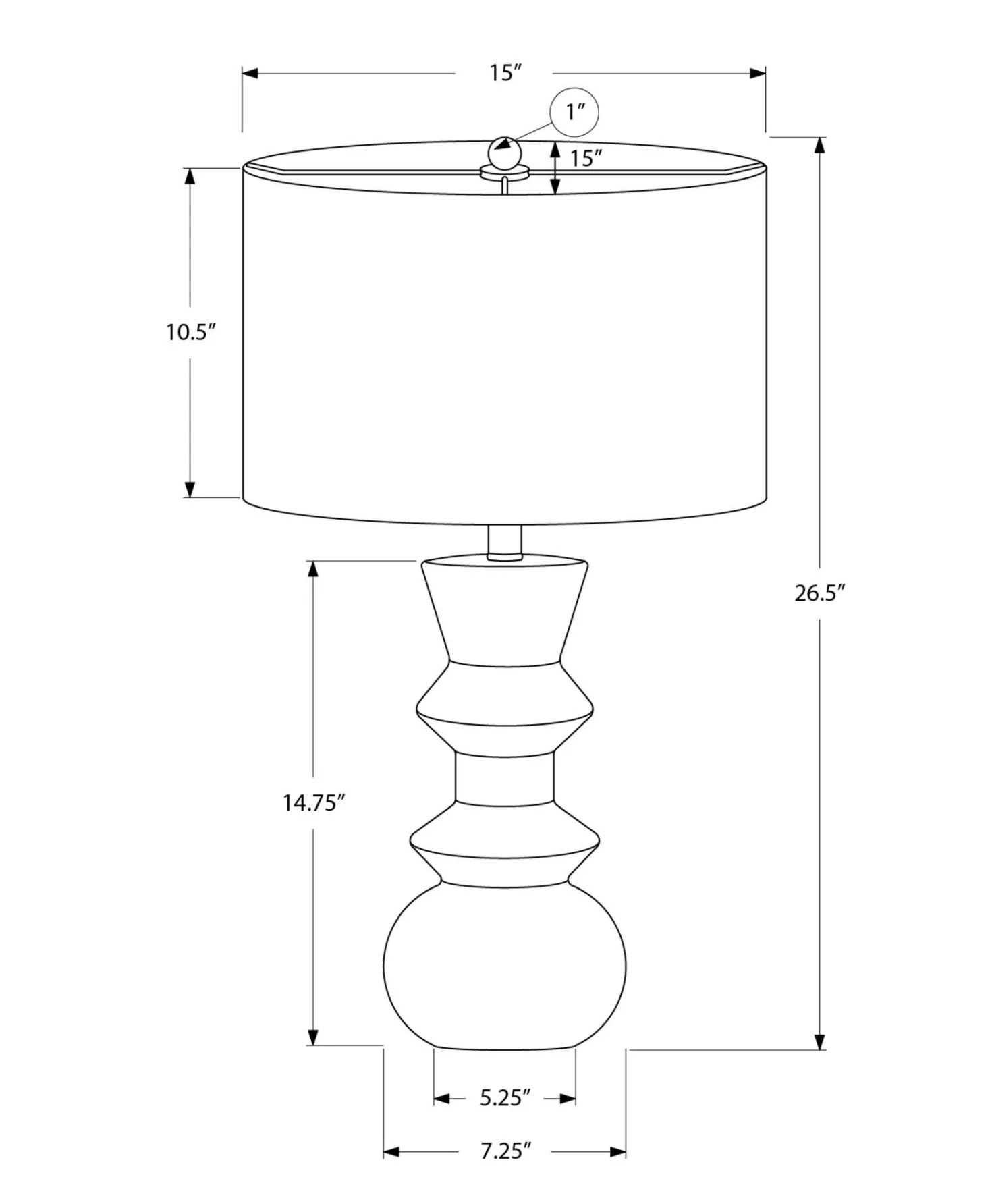 Lampe de table 26"H en céramique