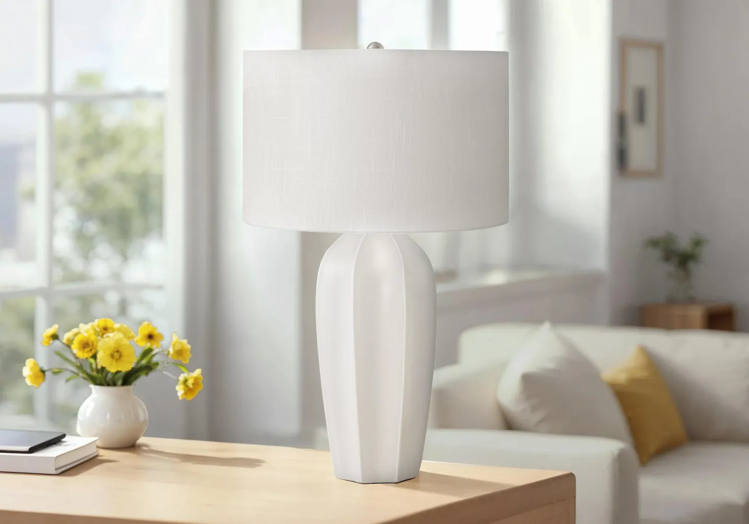 Lampe de table 27"H en céramique