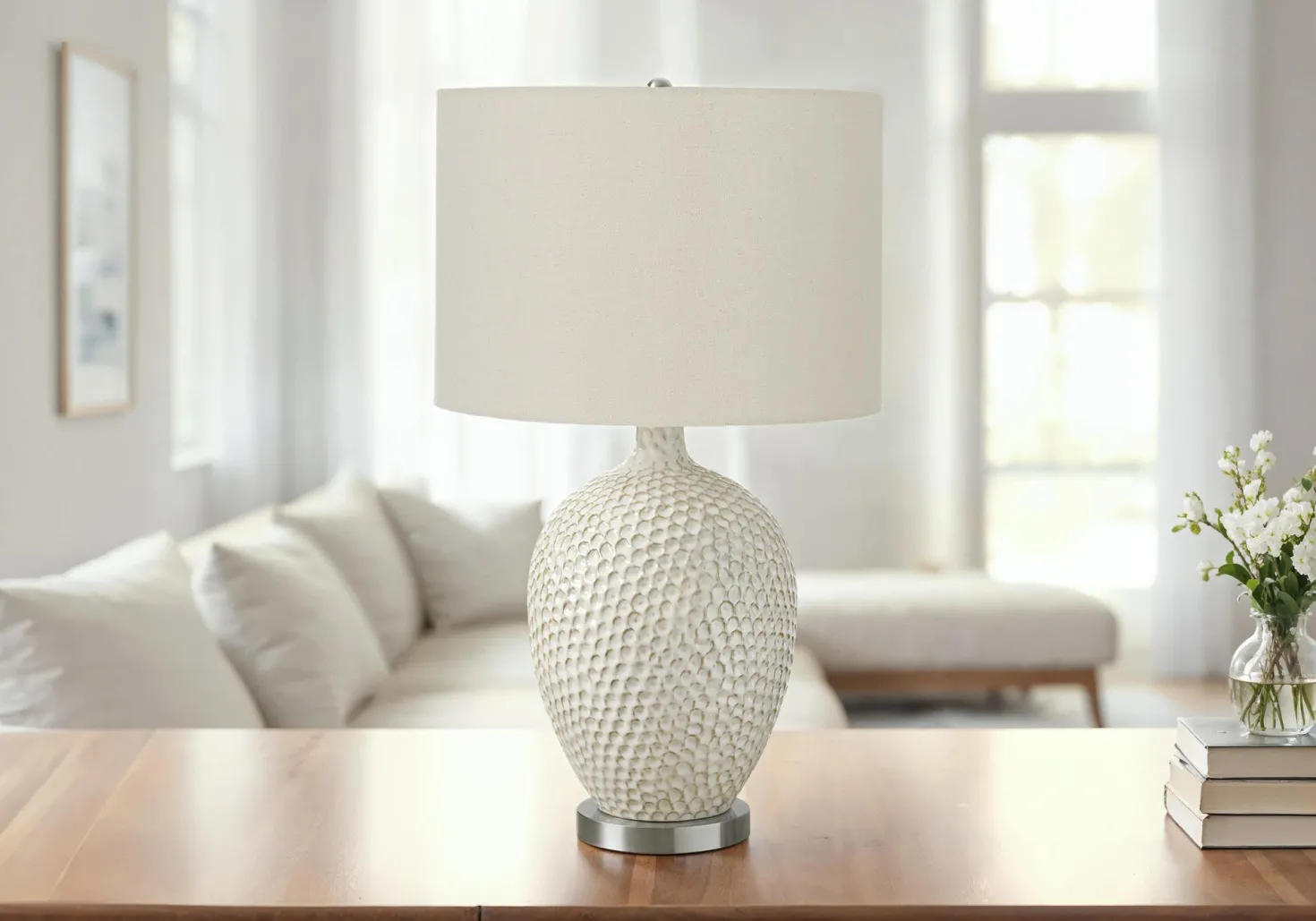 Lampe de table 28"H en céramique