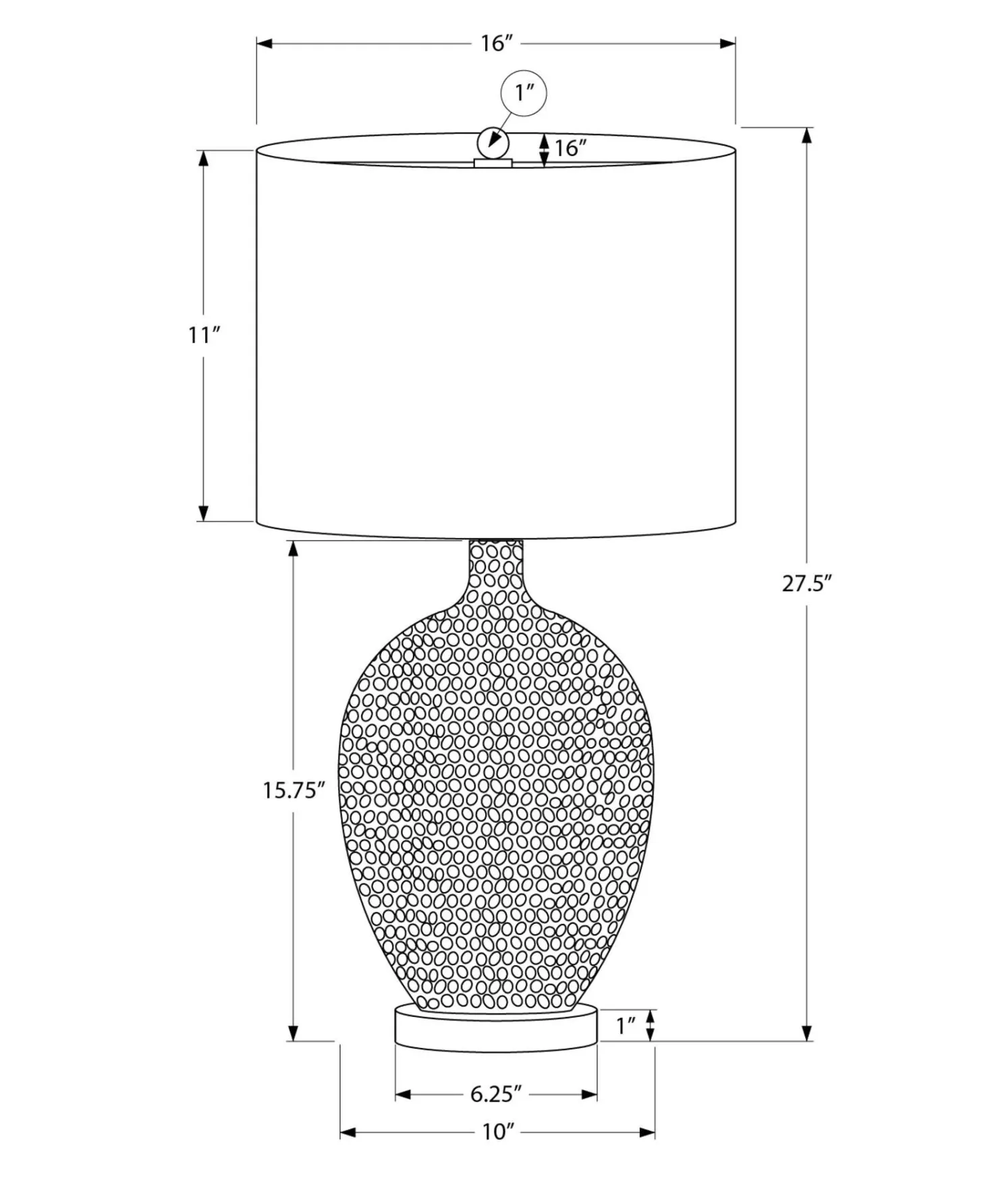 Lampe de table 28"H en céramique