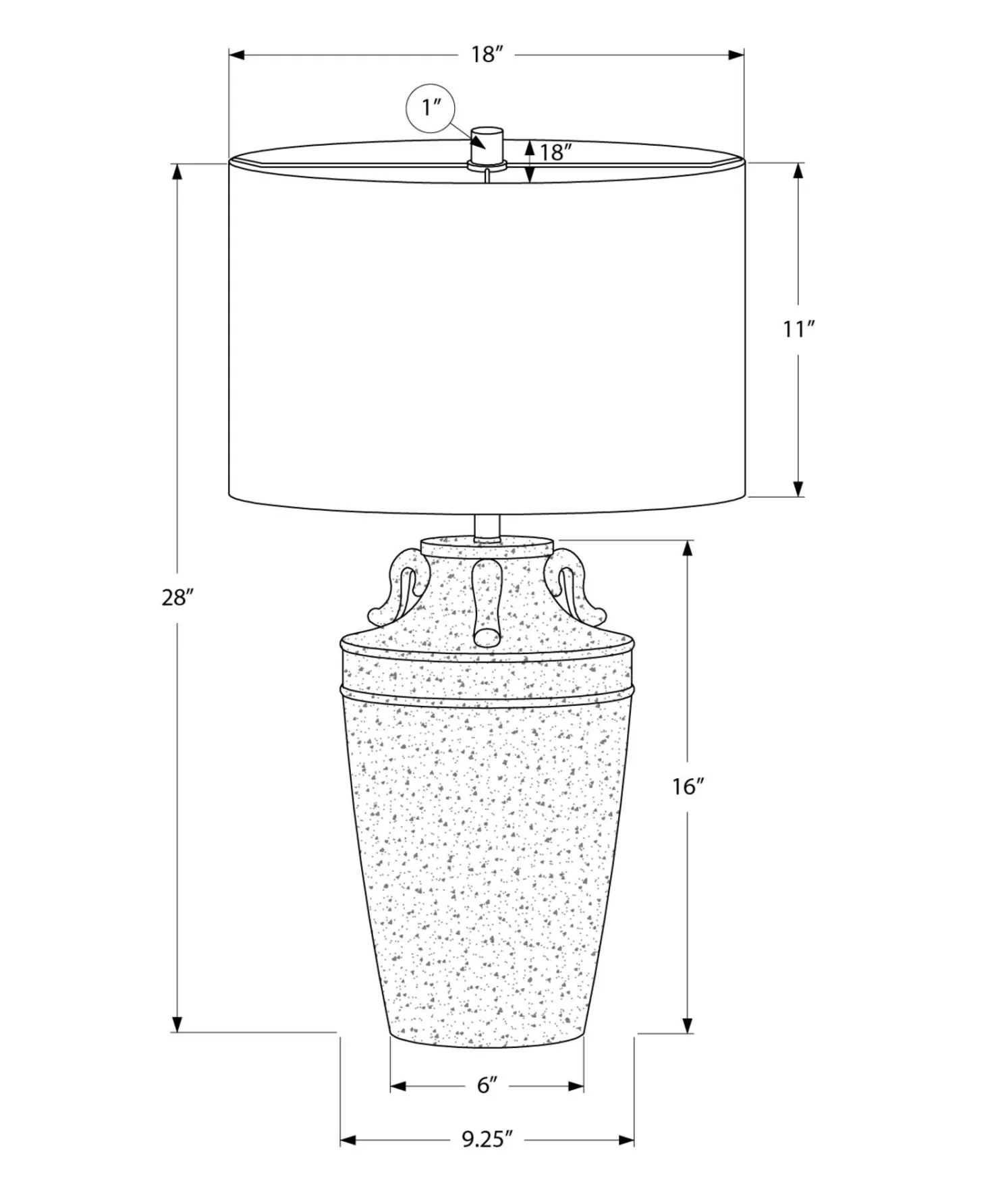 Lampe de table 28"H en céramique