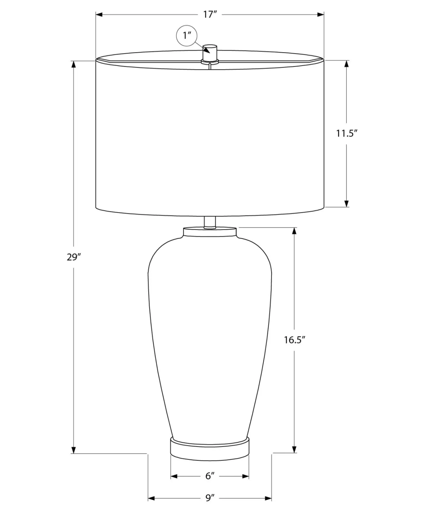 Lampe de table 29"H en céramique