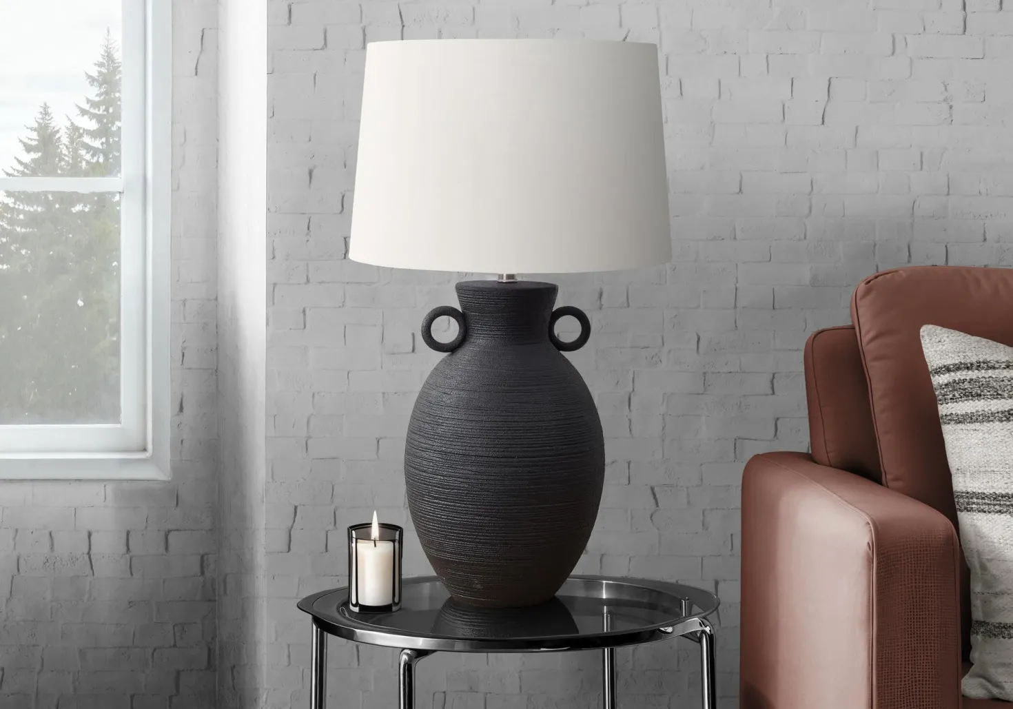 Lampe de table 30"H en céramique