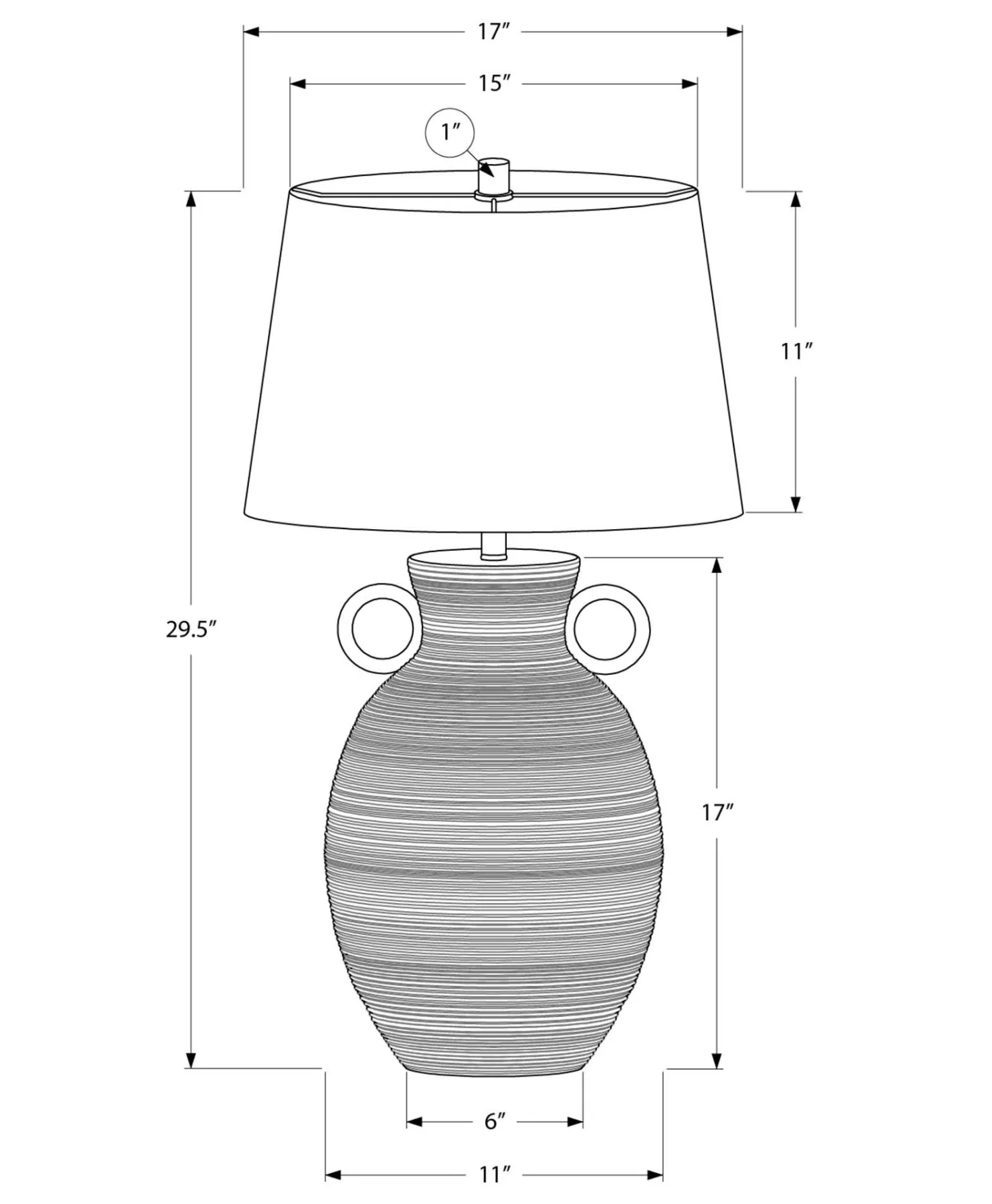 Lampe de table 30"H en céramique