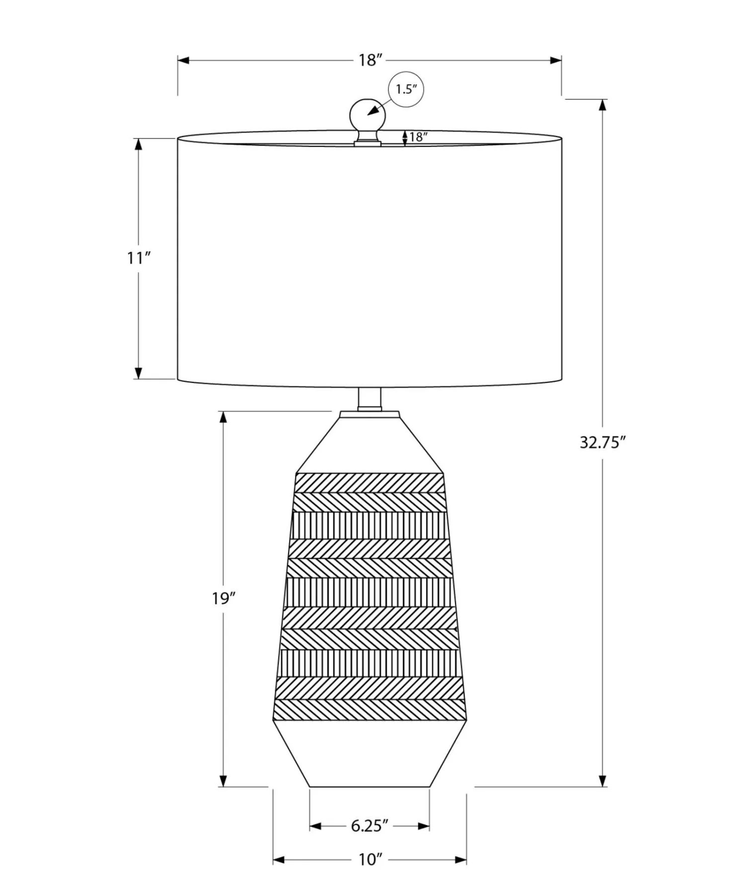 Lampe de table 33"H en céramique