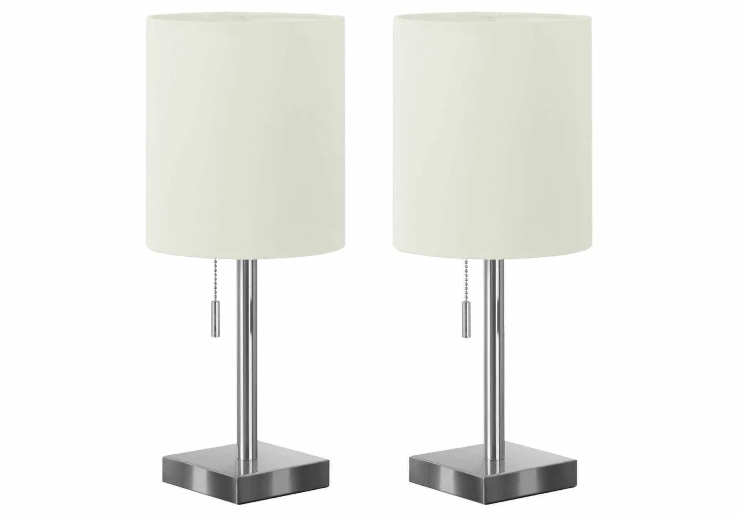 lampe de table 17"H en métal avec ports usb (bte de 2)