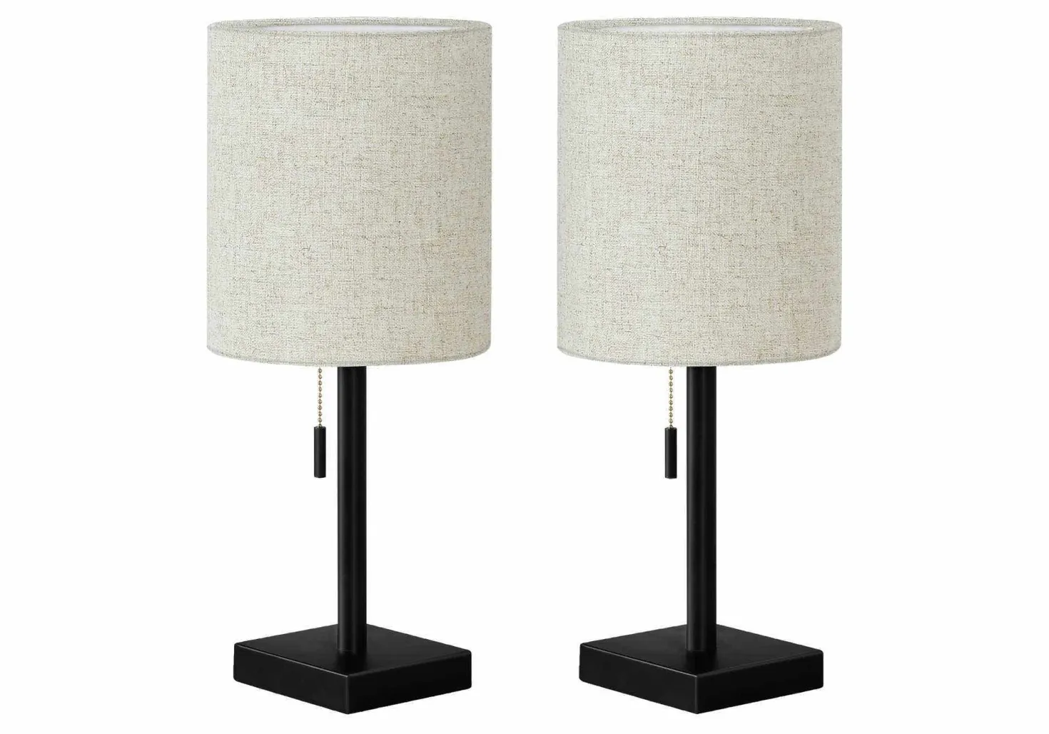 lampe de table 17"H en métal avec ports usb (bte de 2)