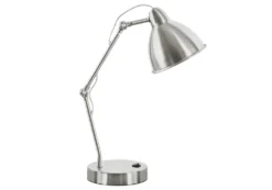 Lampe de table 17"H en métal avec ports usb