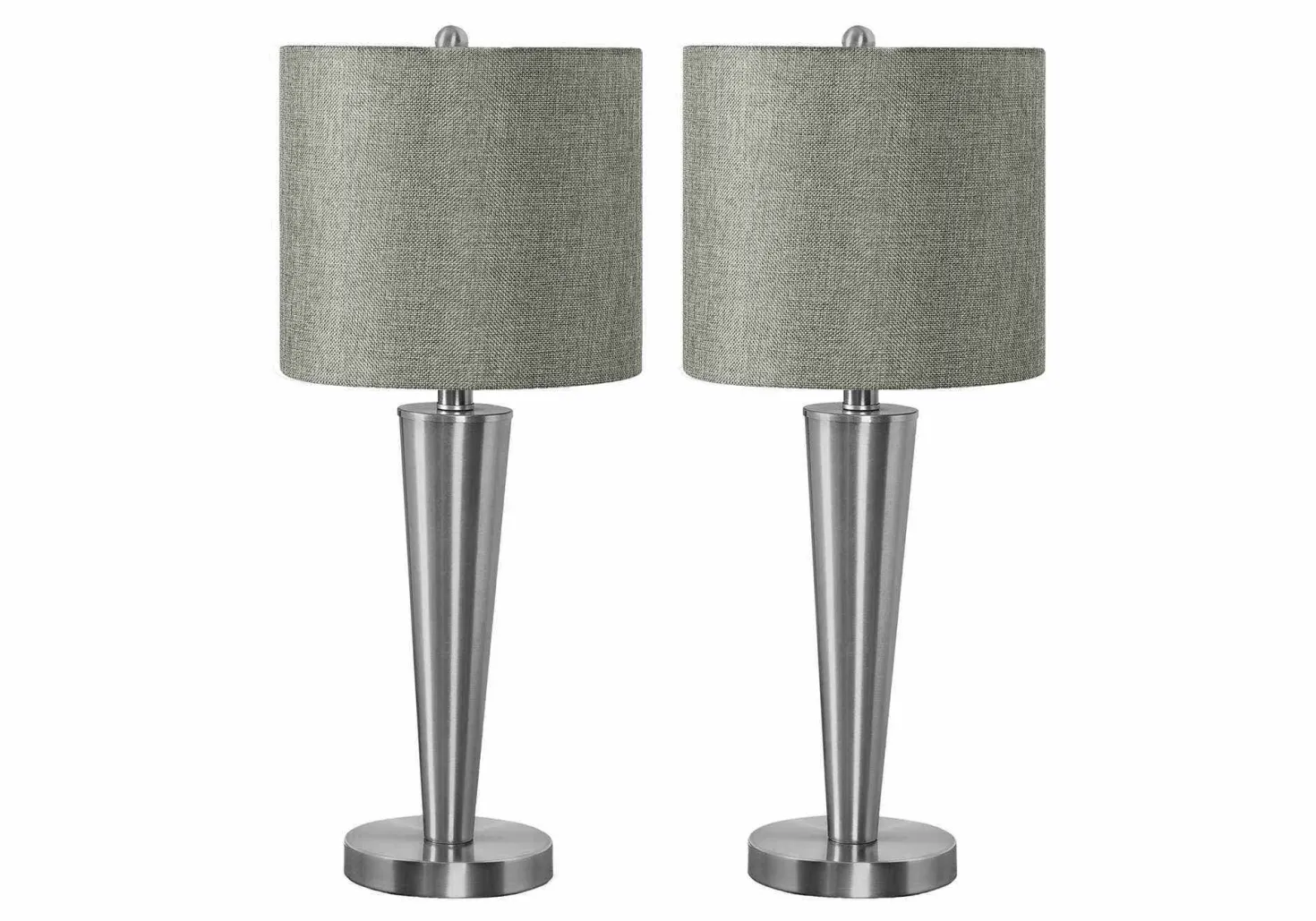 lampe de table 24"H en métal avec ports usb (bte de 2)