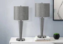 lampe de table 24"H en métal avec ports usb (bte de 2)