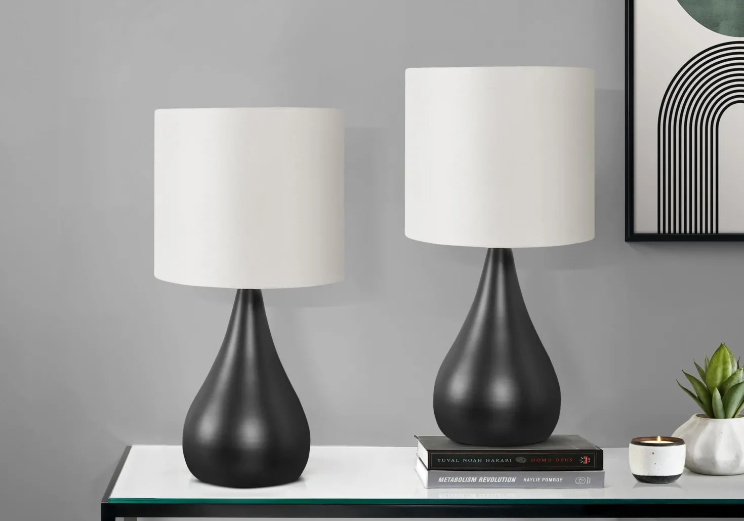 lampe de table 18"H en métal (bte de 2)