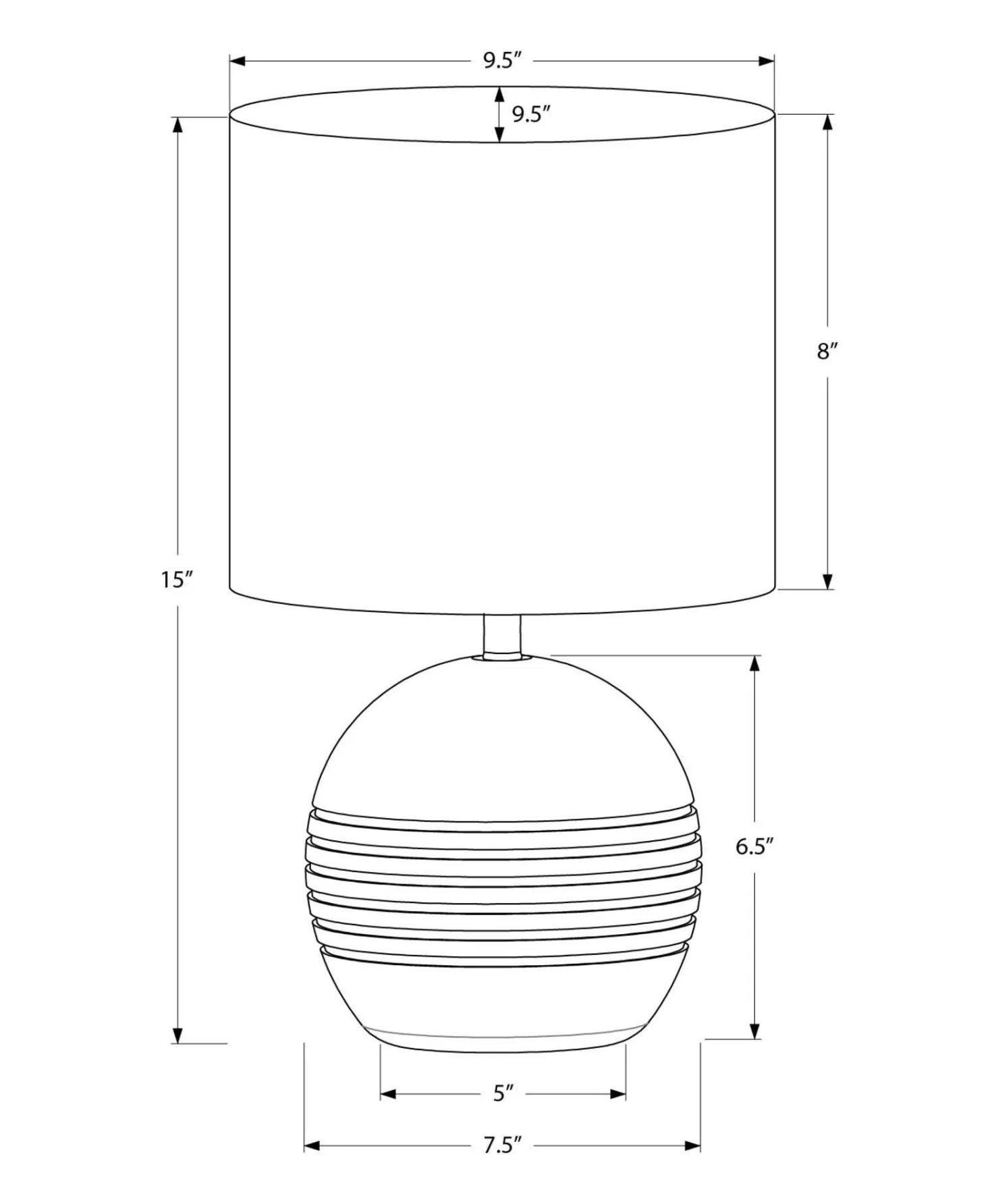 Lampe de table 15"H en résine