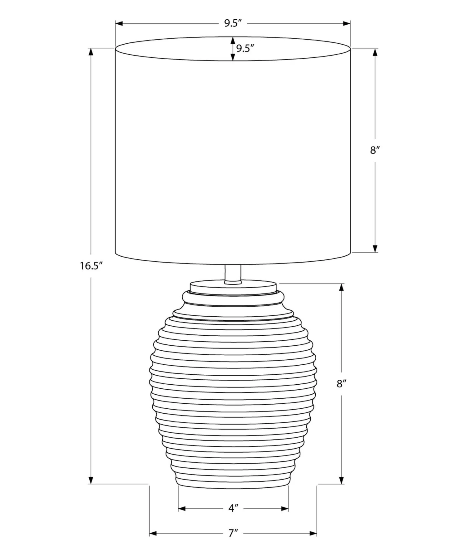 Lampe de table 17"H en résine