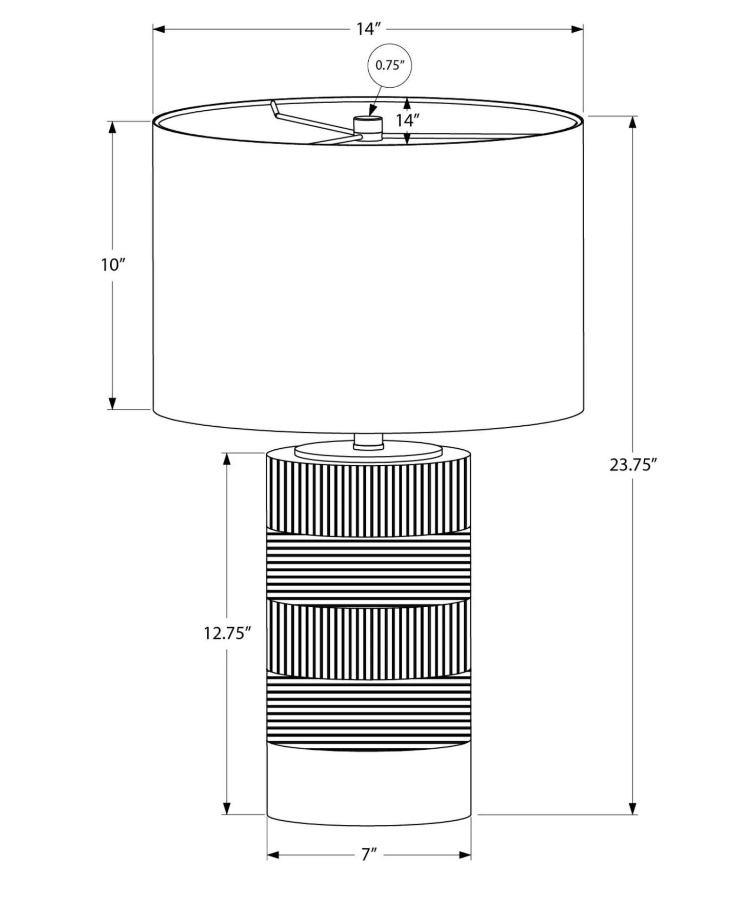 Lampe de table 24"H en résine
