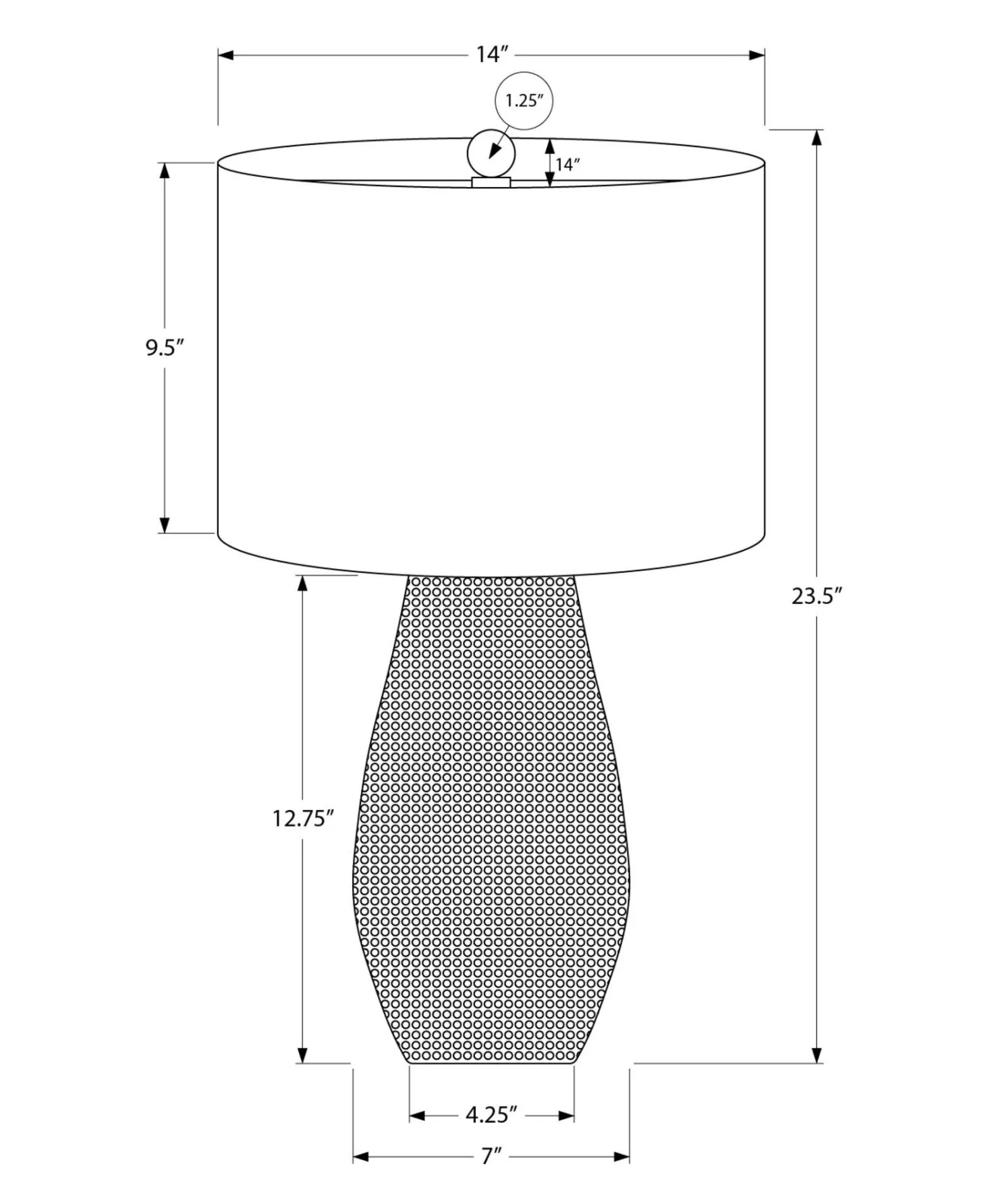 Lampe de table 24"H en résine