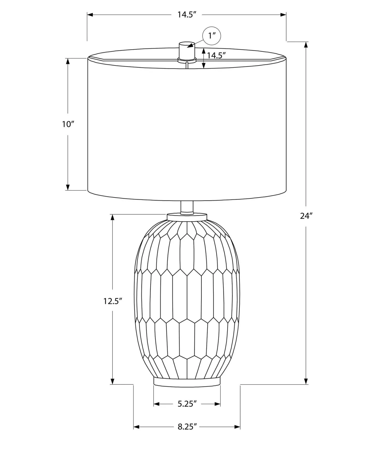 Lampe de table 24"H en résine