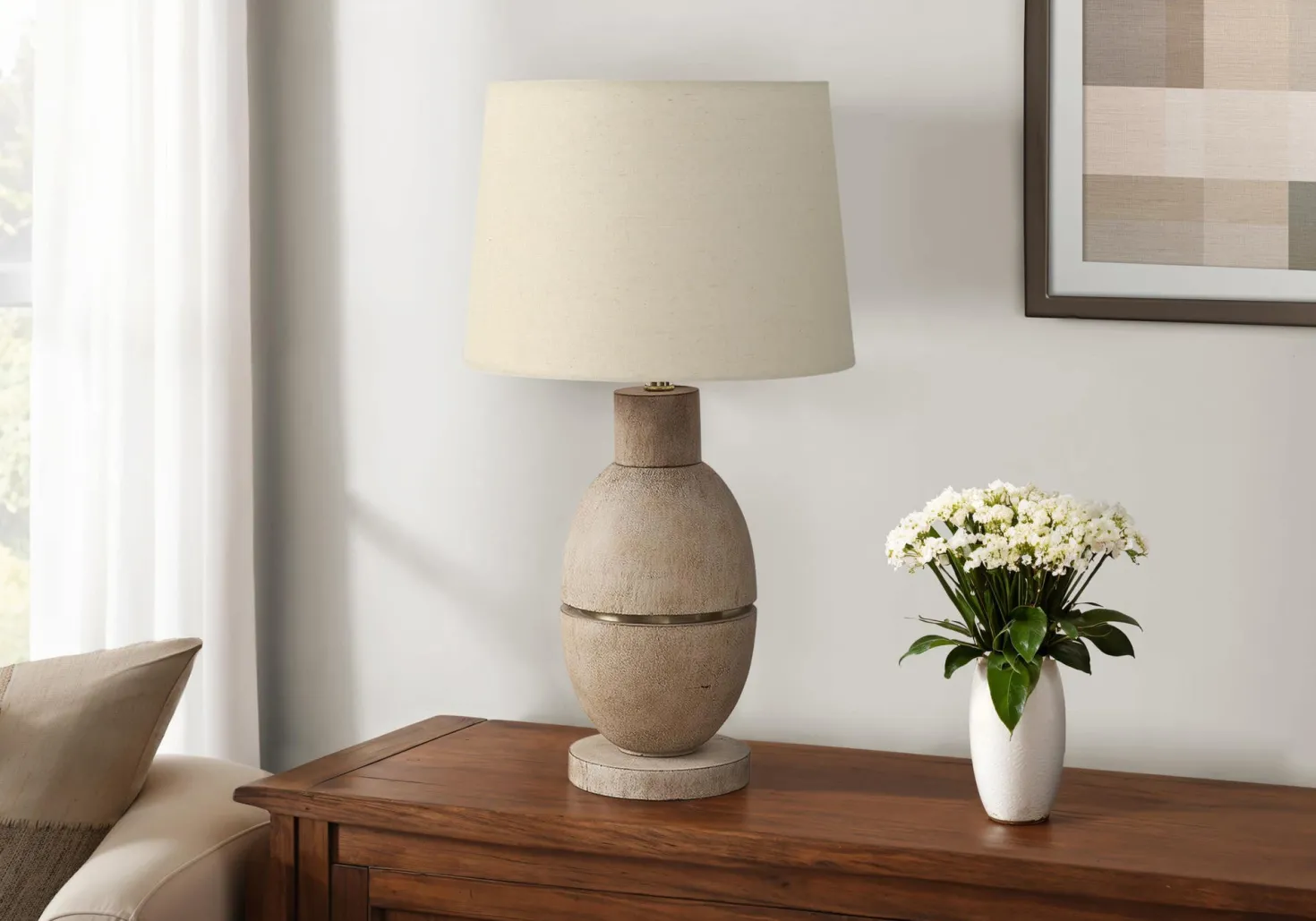 Lampe de table 25"H en résine