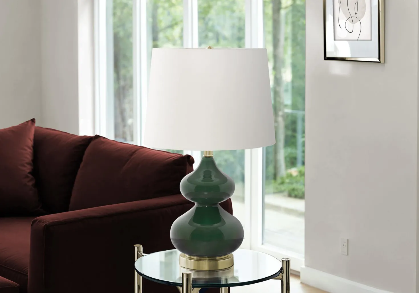 Lampe de table 24"H en verre
