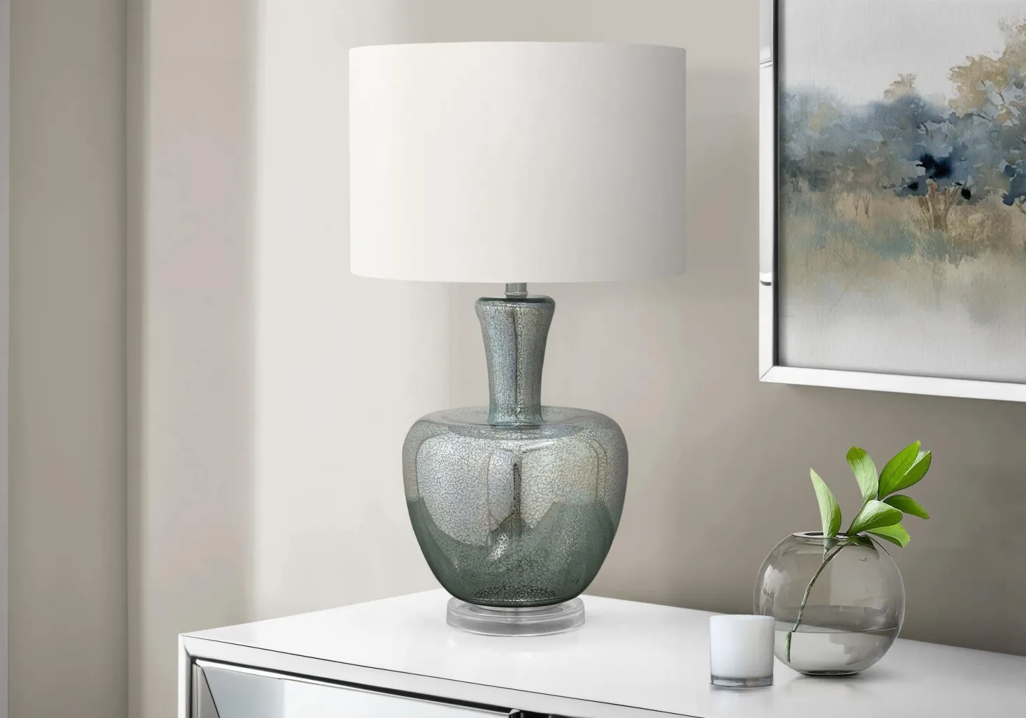 Lampe de table 26"H en verre