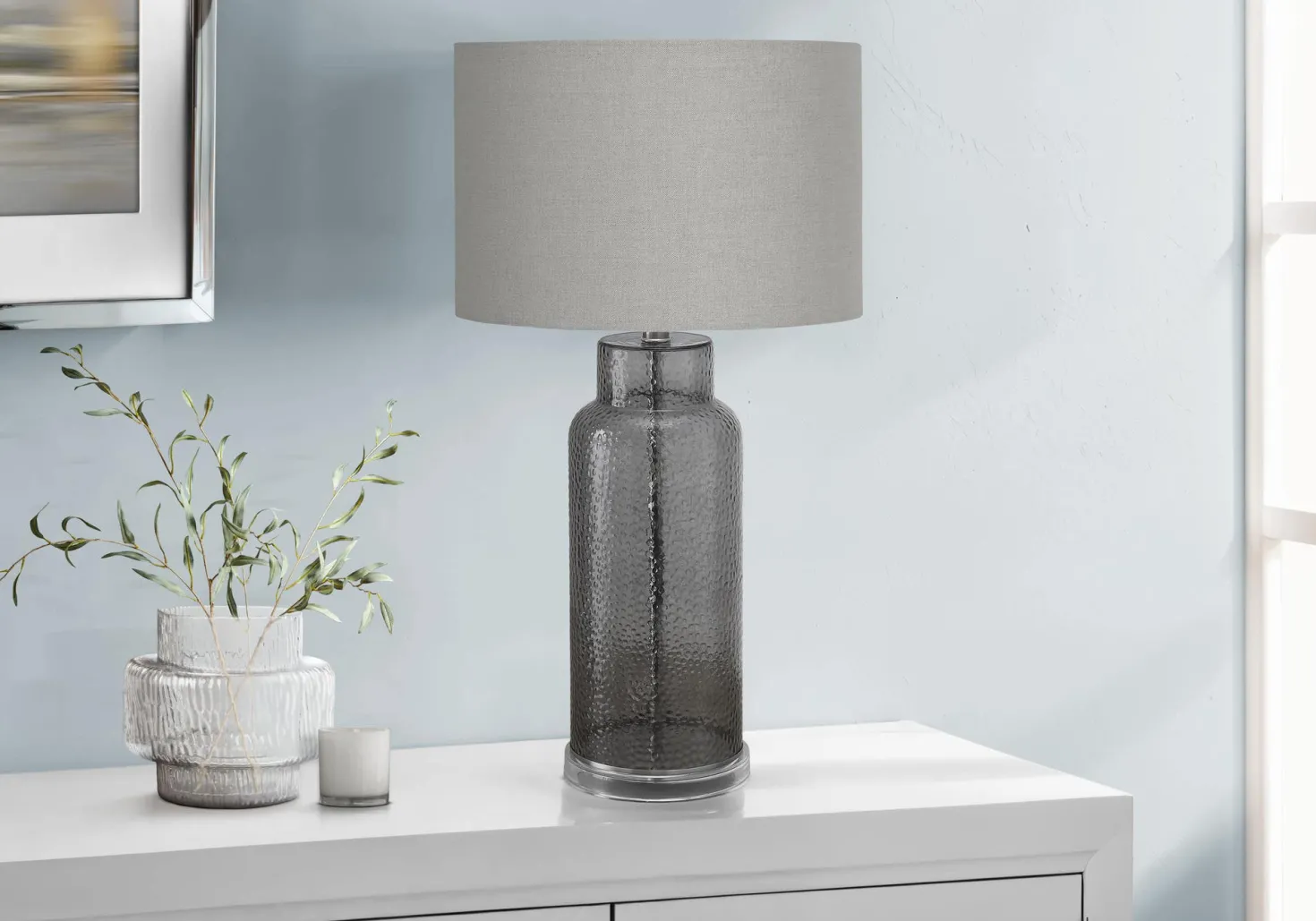 Lampe de table 28"H en verre