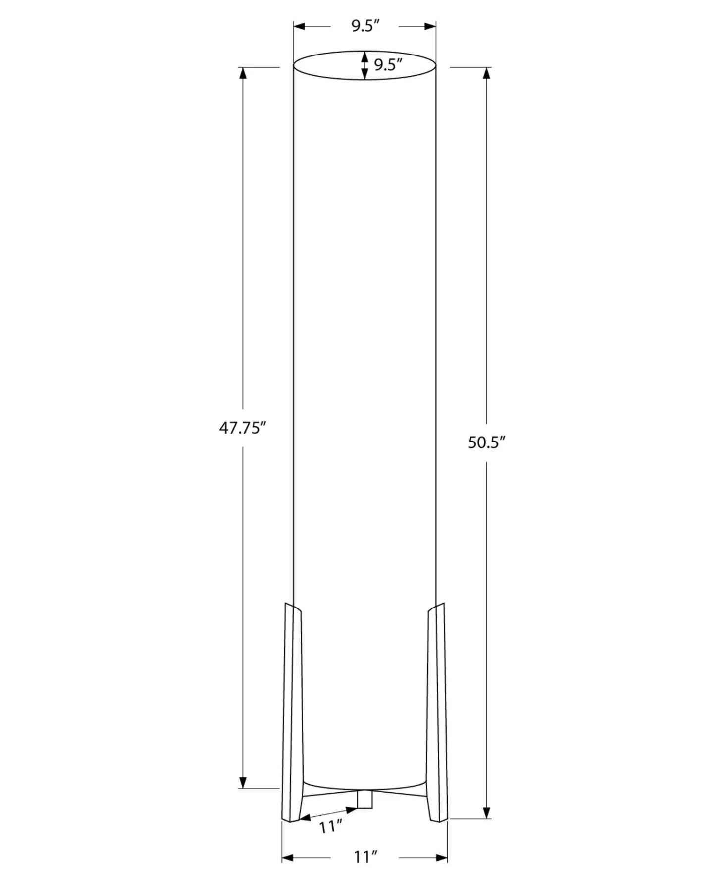 Lampe sur pied 50"H en aspect bois