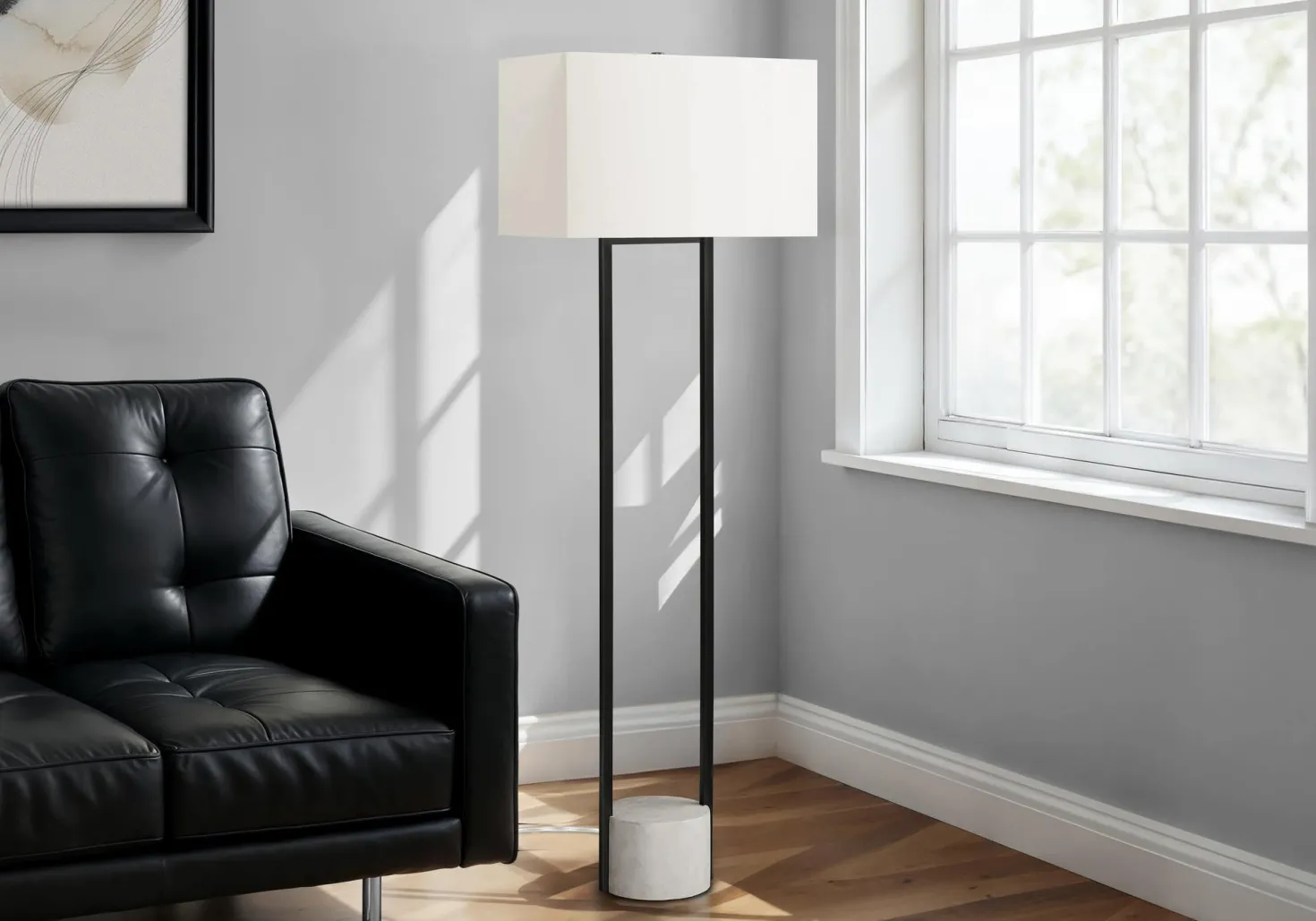 Lampe sur pied 62"H en métal
