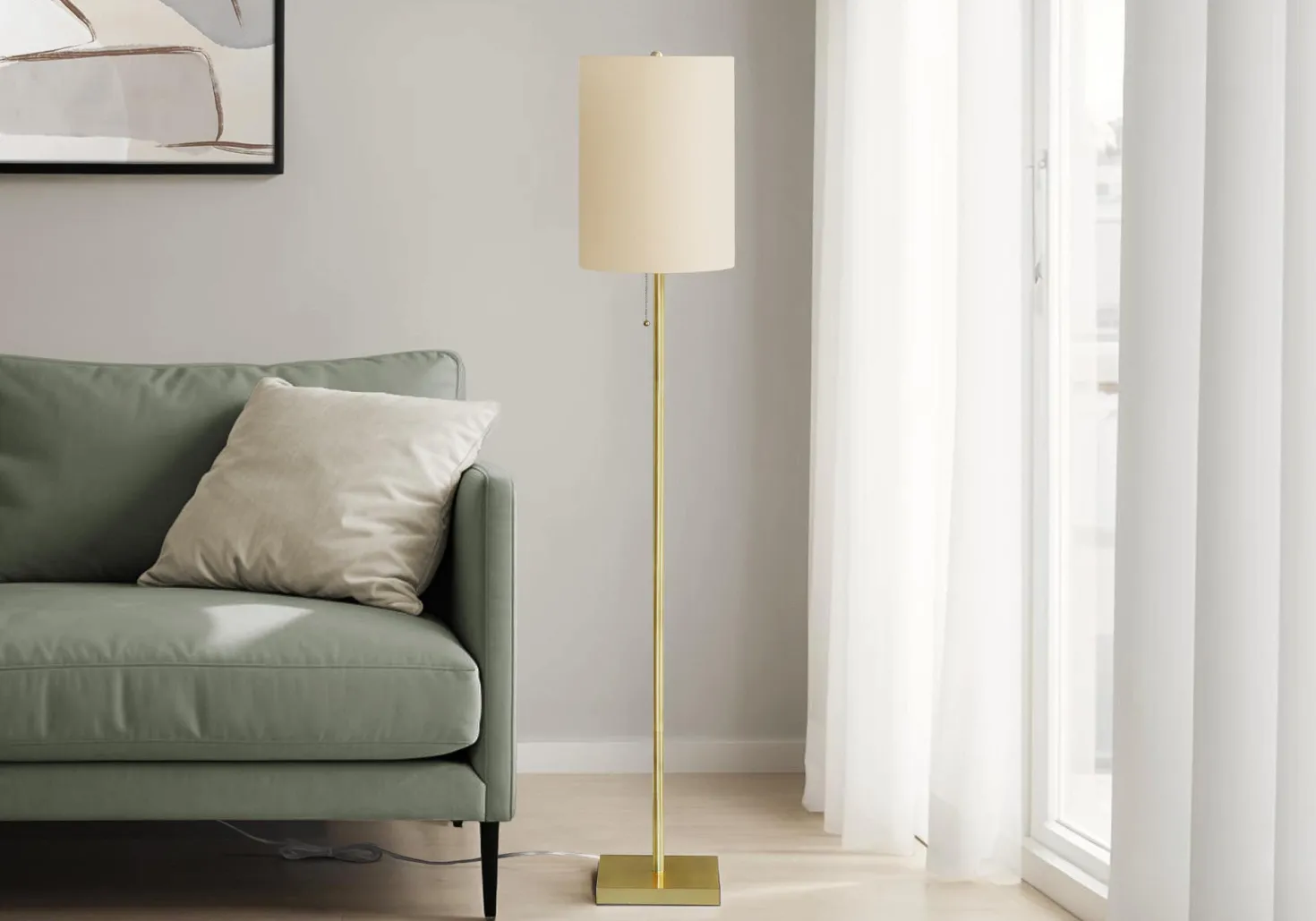 Lampe sur pied 62"H en métal
