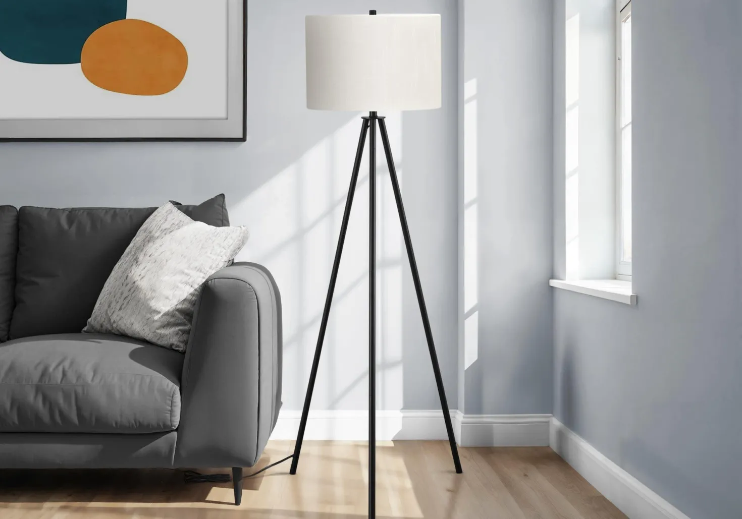 Lampe sur pied 63"H en métal
