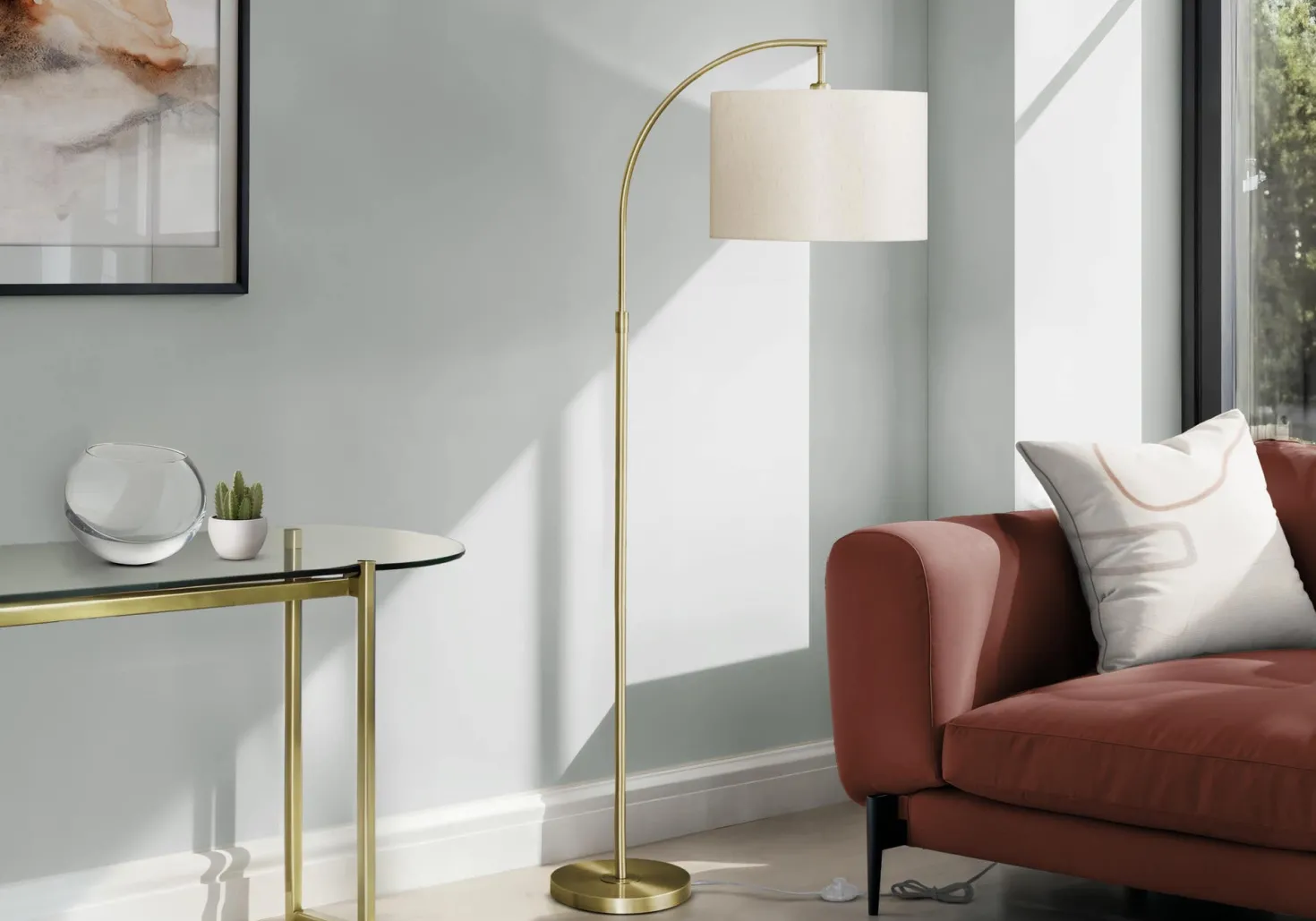 Lampe sur pied 65"H en métal