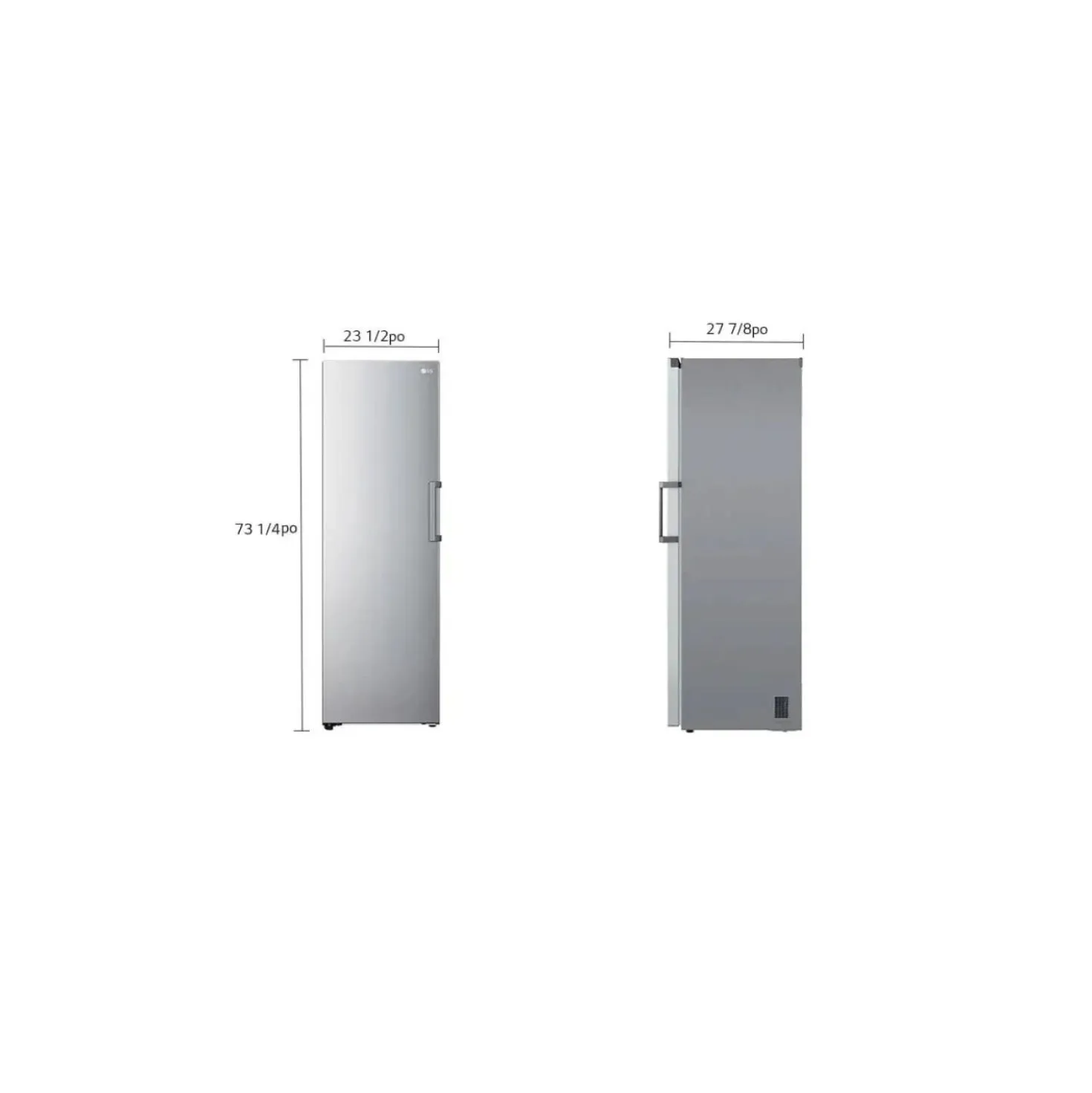 LG Congélateur 11,4 pi3, Argent platine, Vertical, 24" - LROFC1104V
