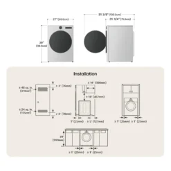LG ENS Buanderie 4 morceaux, Inox noir