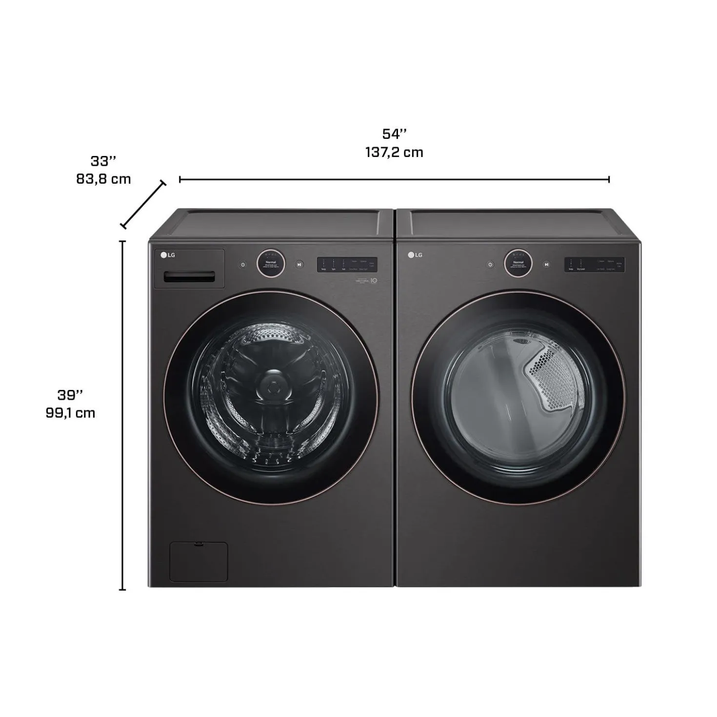 LG Ensemble laveuse et secheuse, Inox noir